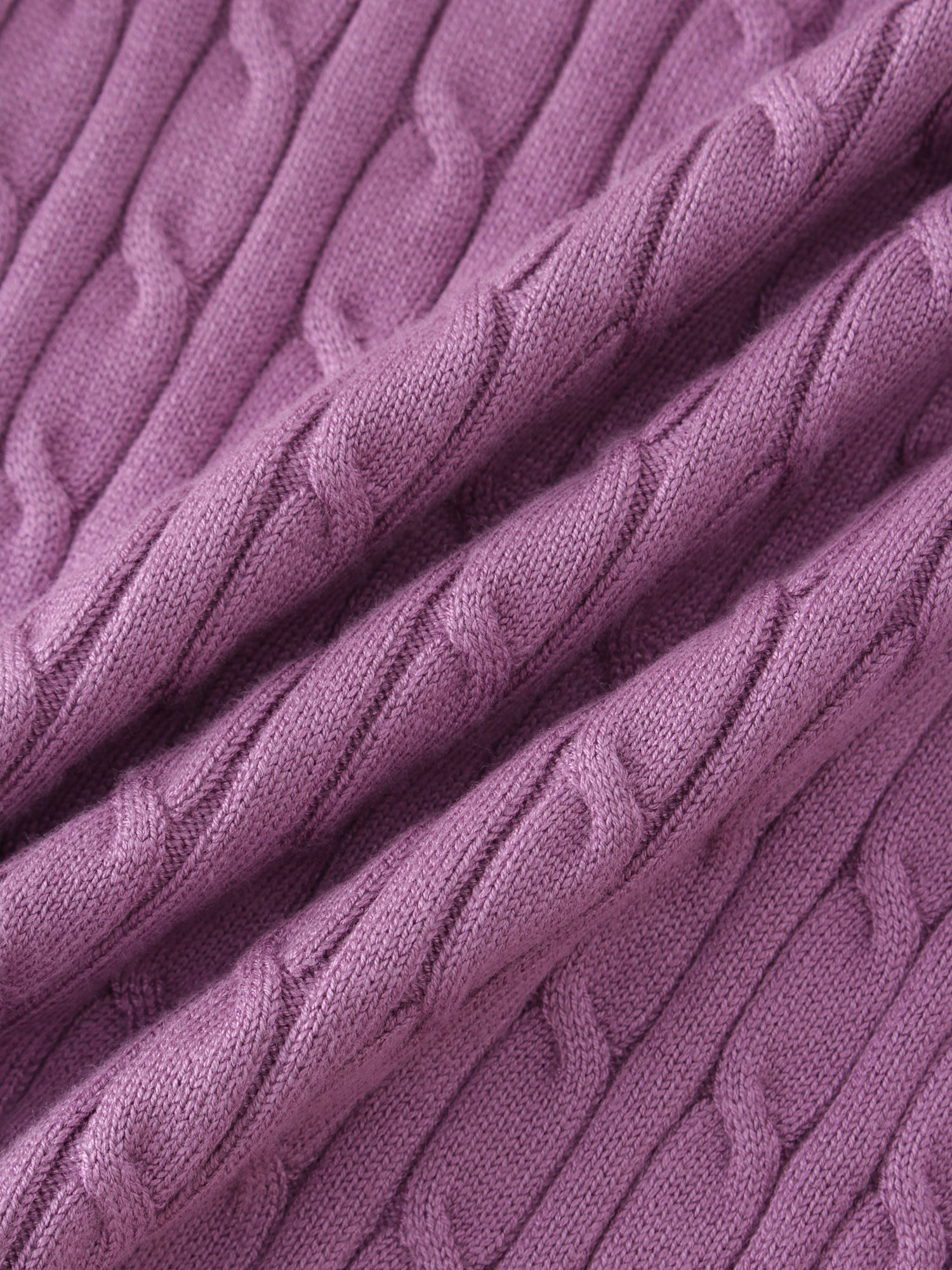 Knit Cable Sweater-Lilac