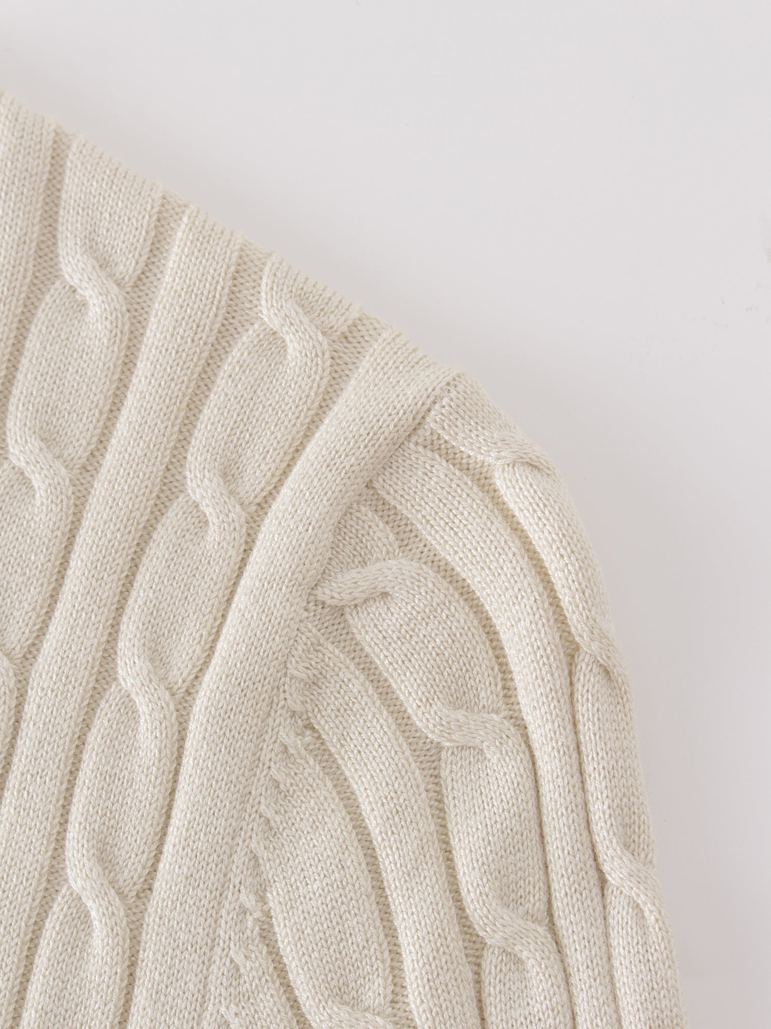 Knit Cable Sweater-Cream