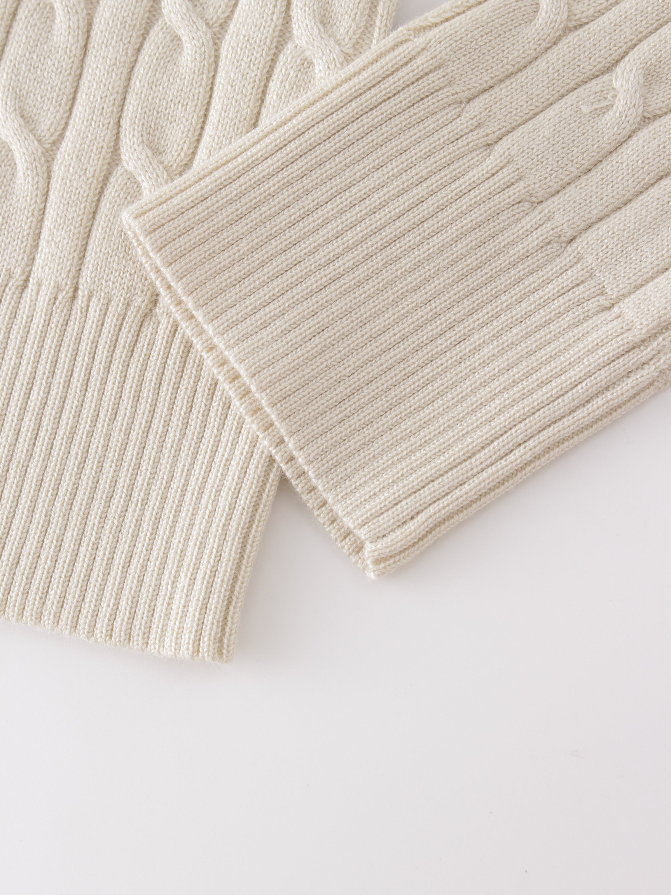 Knit Cable Sweater-Cream