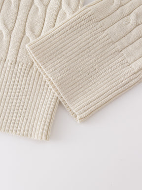 Knit Cable Sweater-Cream