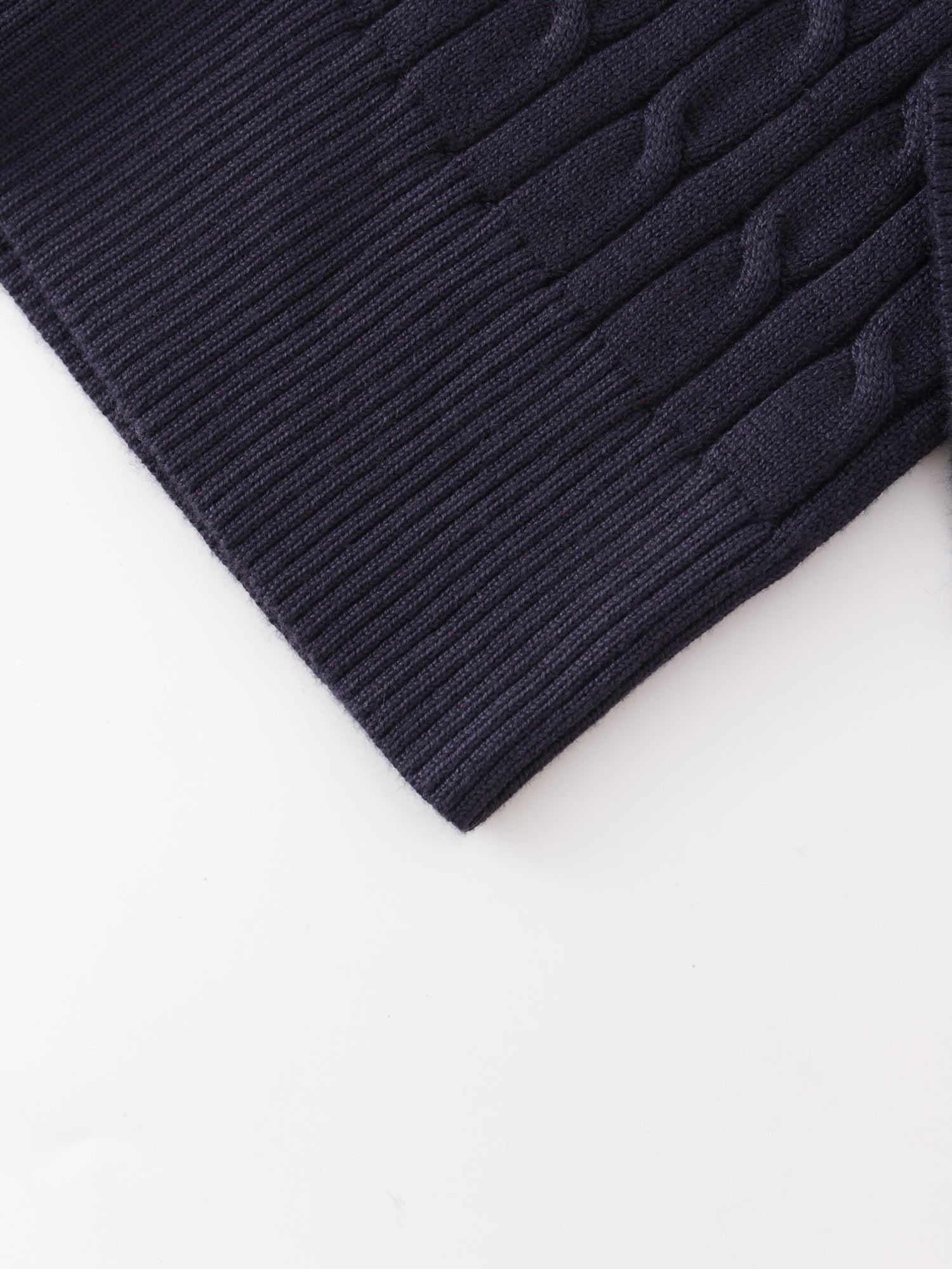 Knit Cable Sweater-Navy