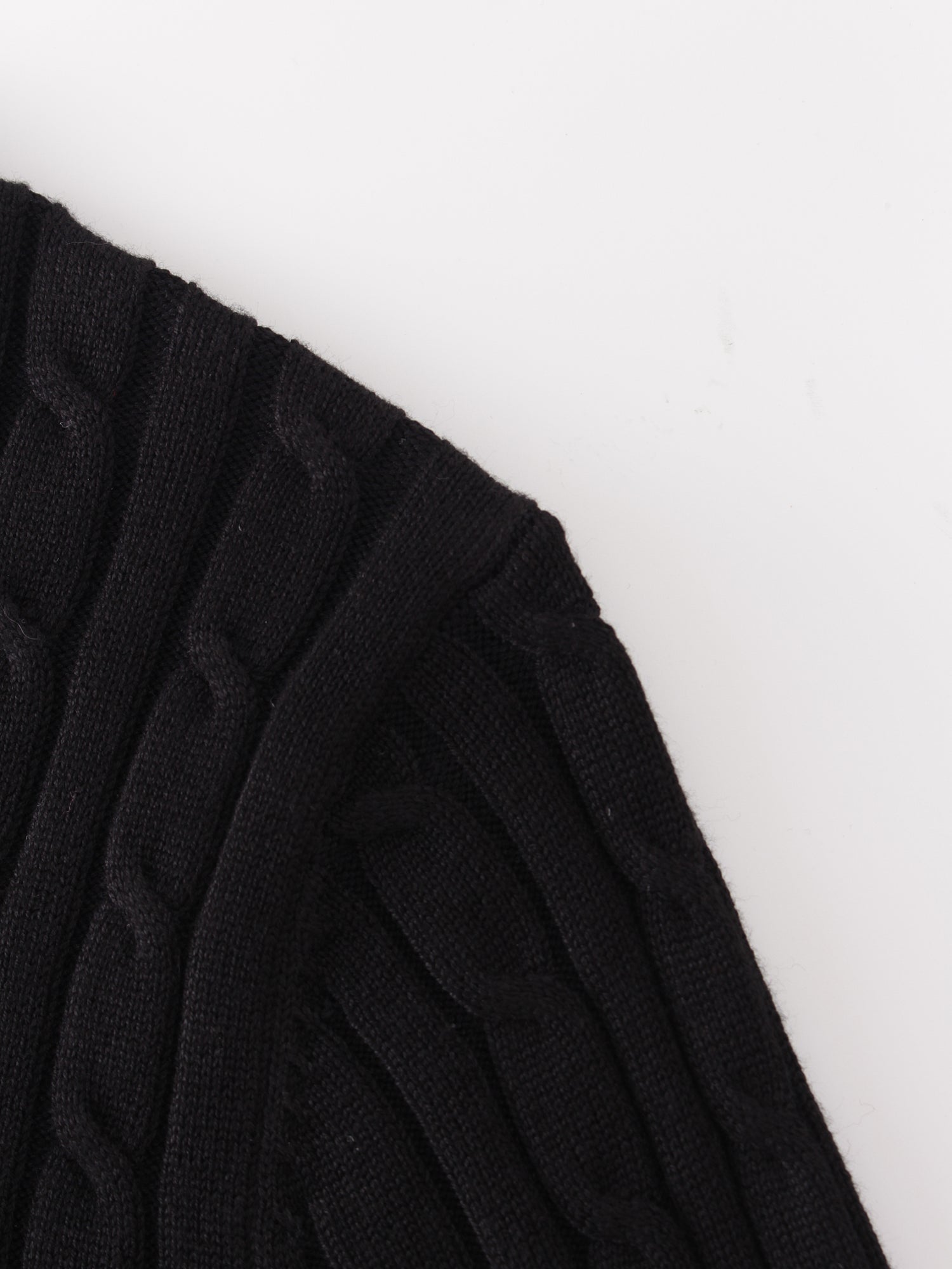 Knit Cable Sweater-Black