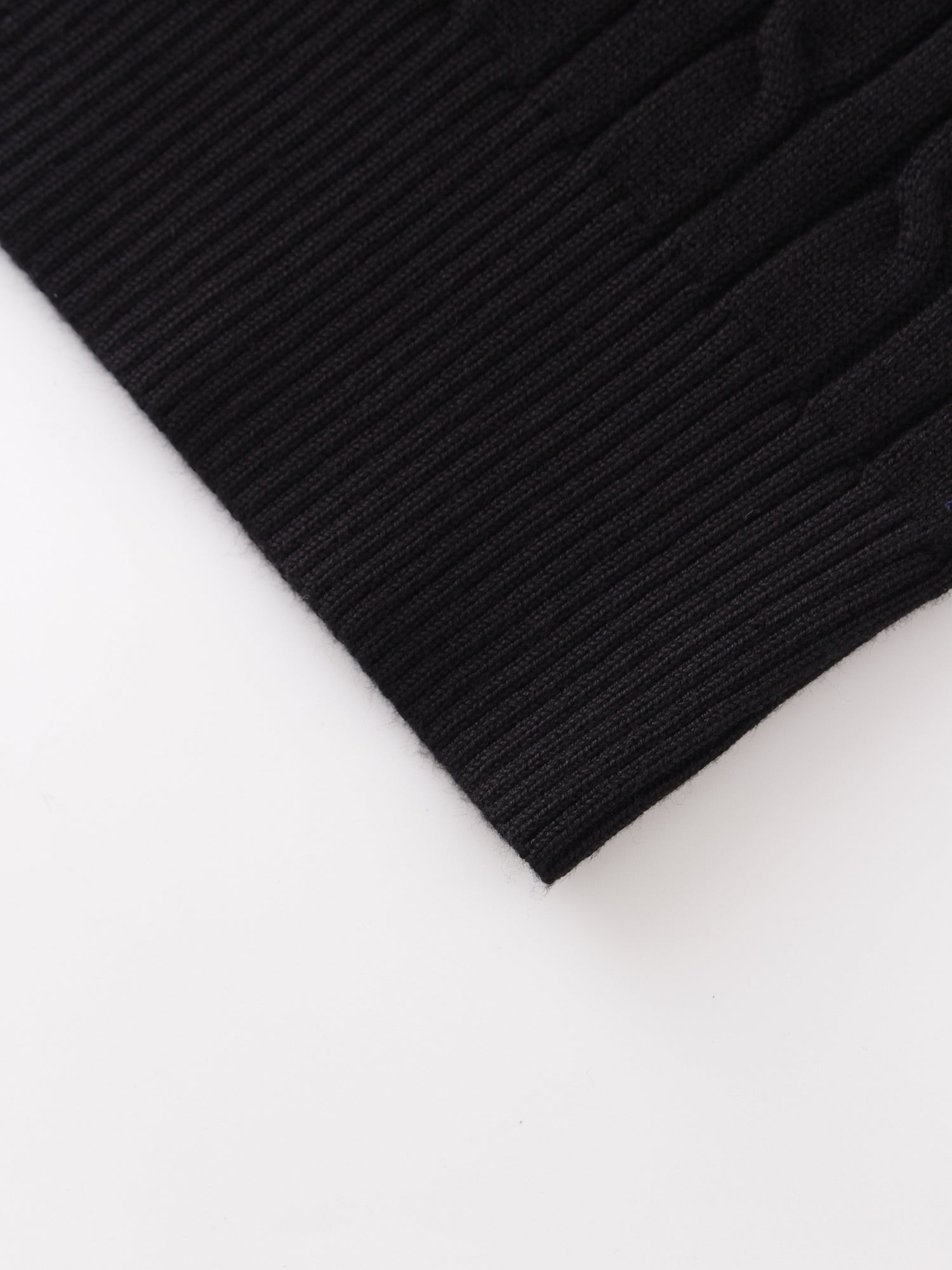 Knit Cable Sweater-Black