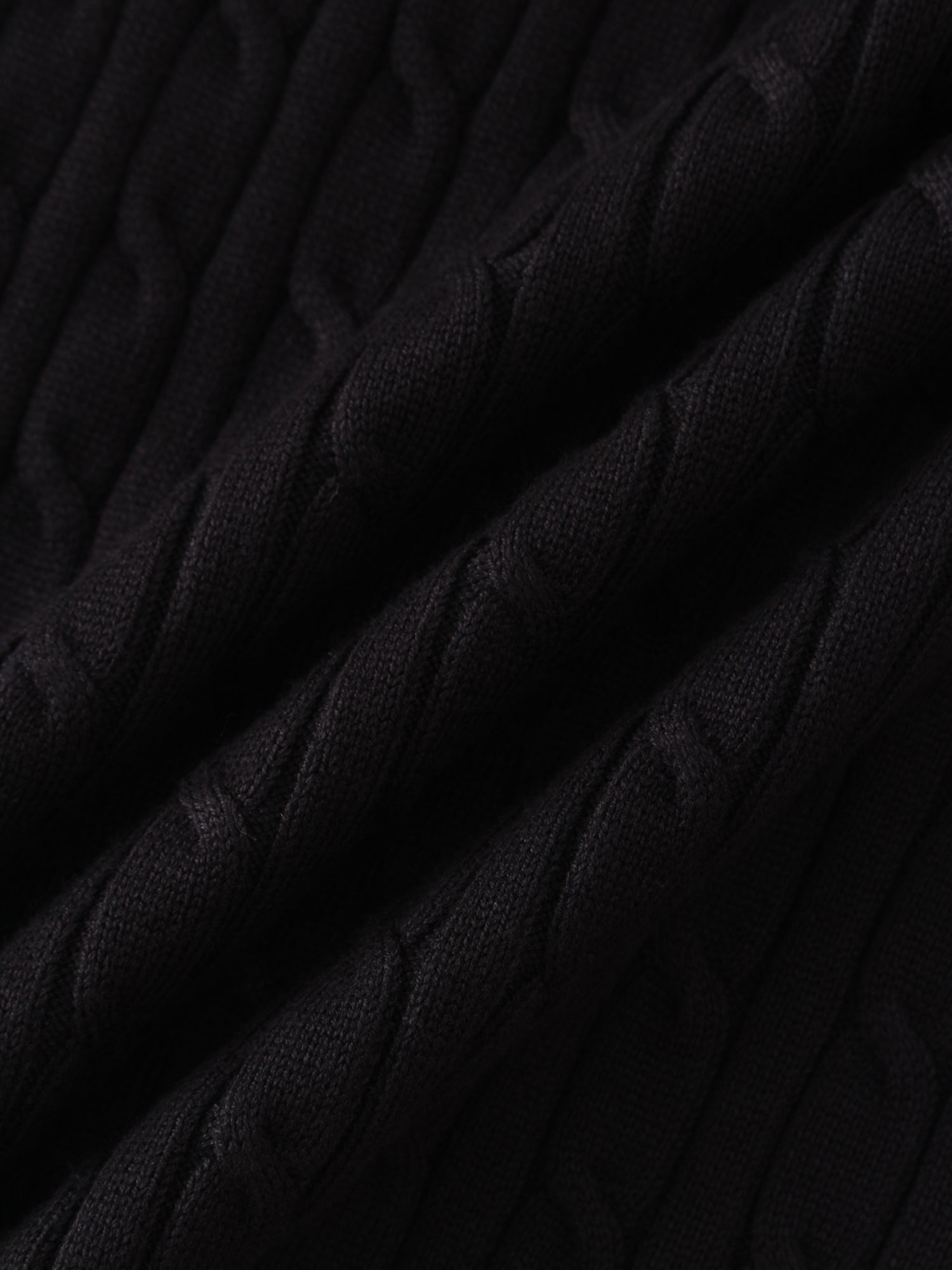 Knit Cable Sweater-Black