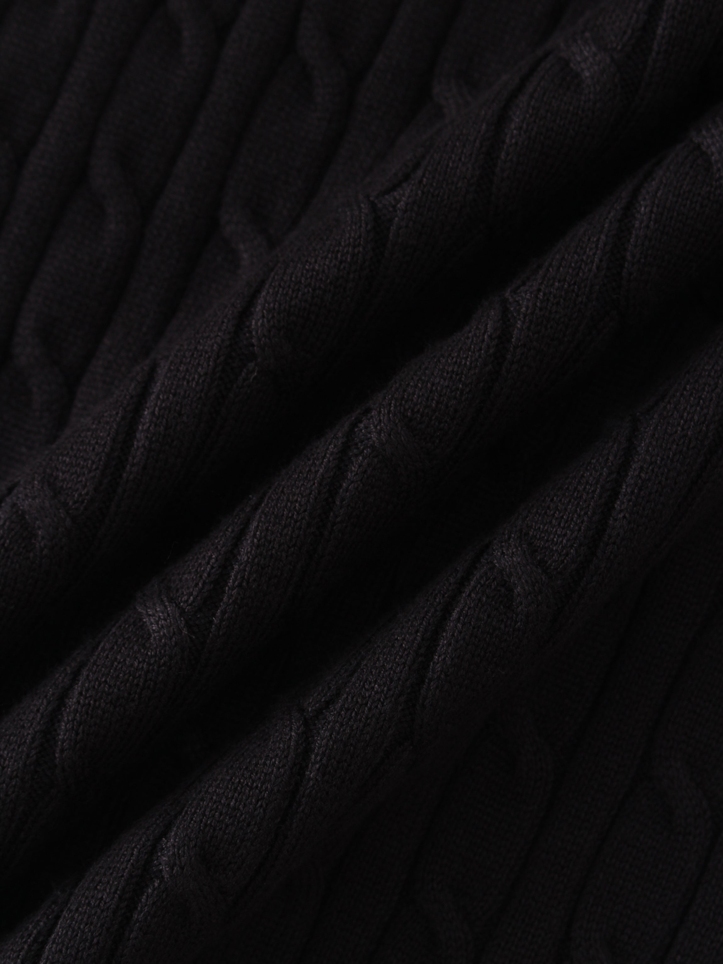 Knit Cable Sweater-Black