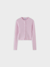 Silk Knit Cropped Cardigan-Light Pink