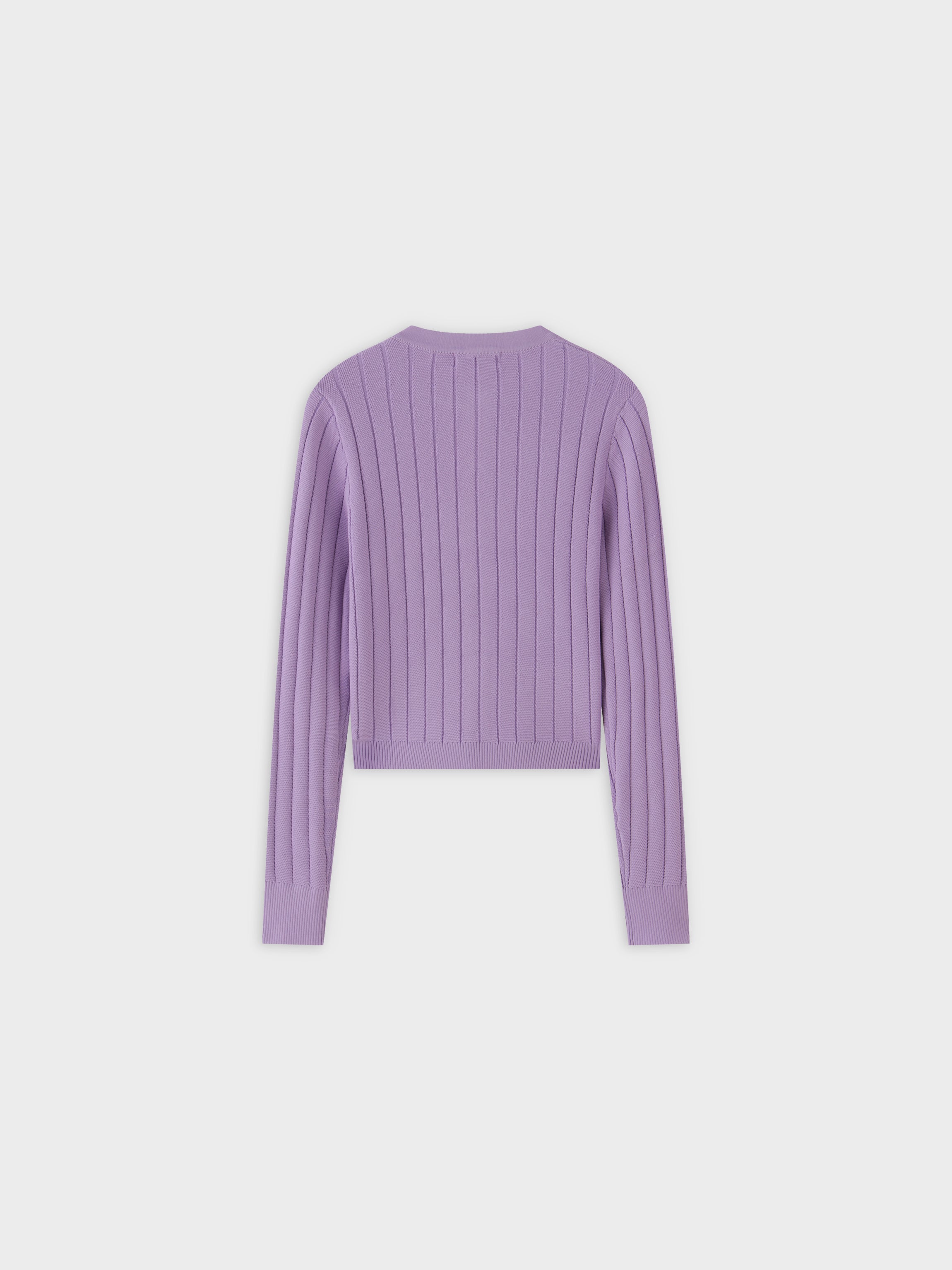 Silky Knit Cropped Cardigan-Lavender