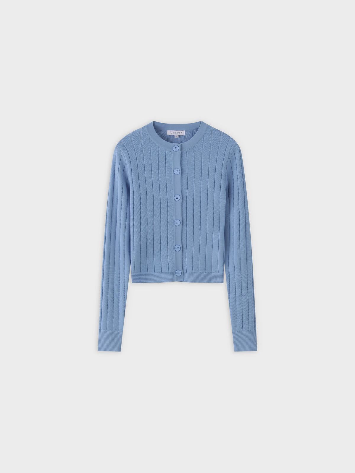 Silk Knit Cropped Cardigan-Light Blue