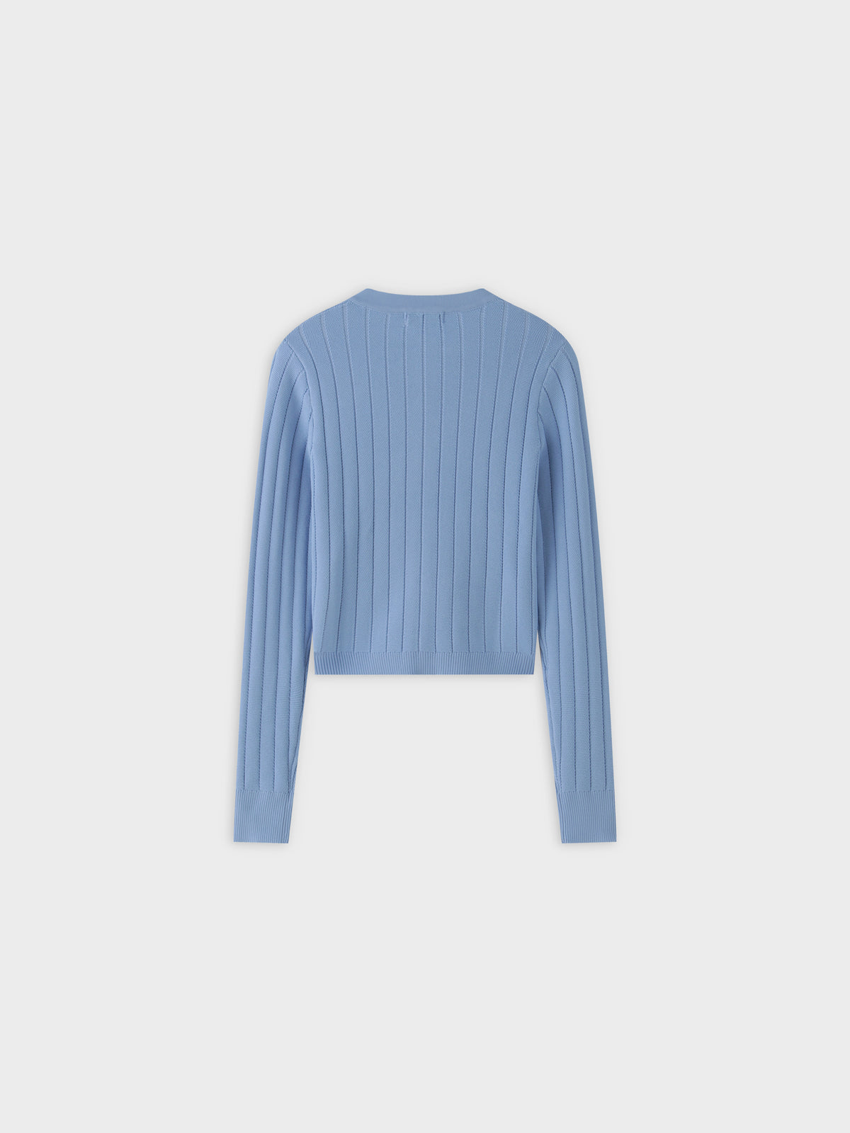 Silk Knit Cropped Cardigan-Light Blue