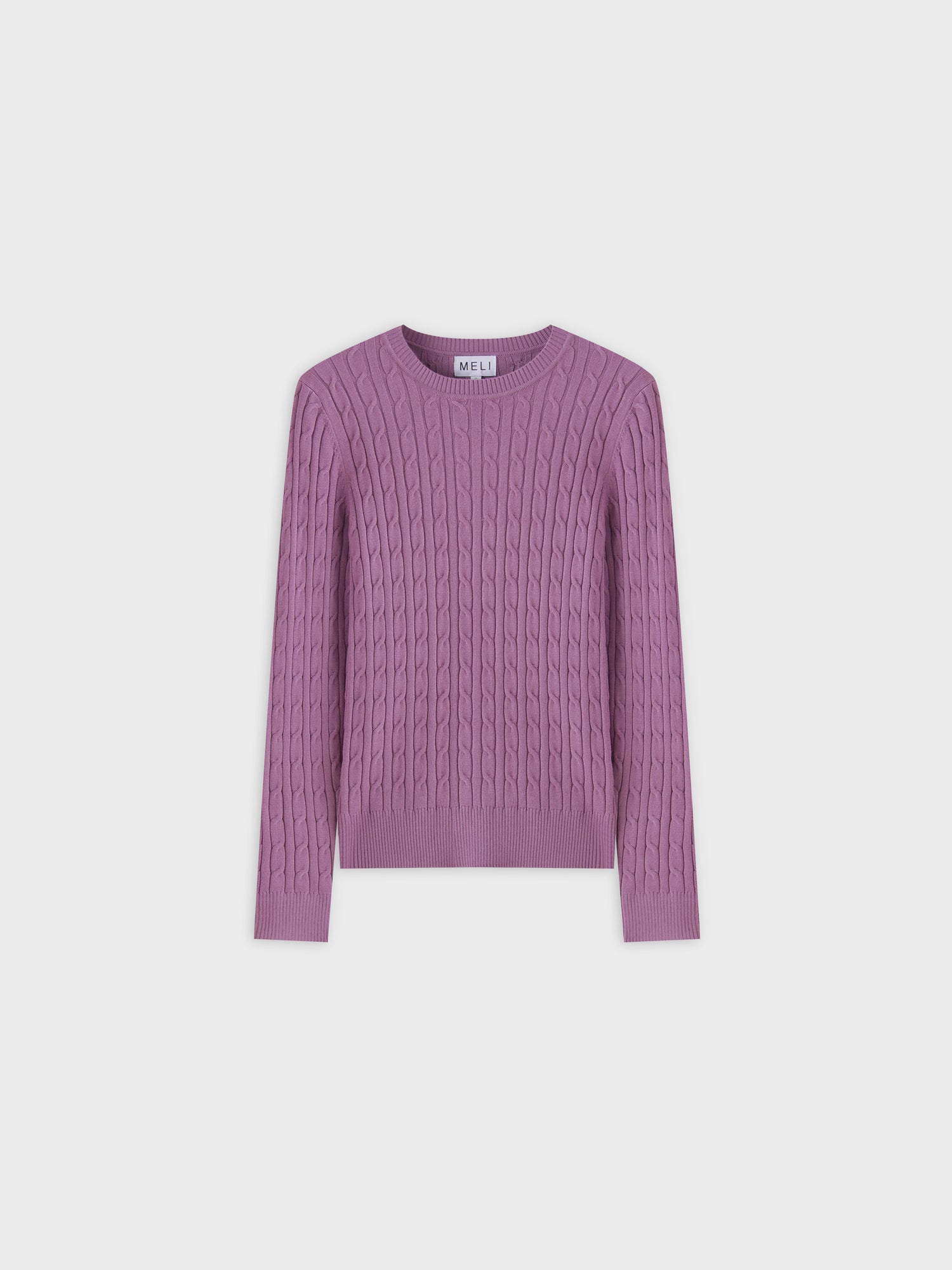 Knit Cable Sweater-Lilac