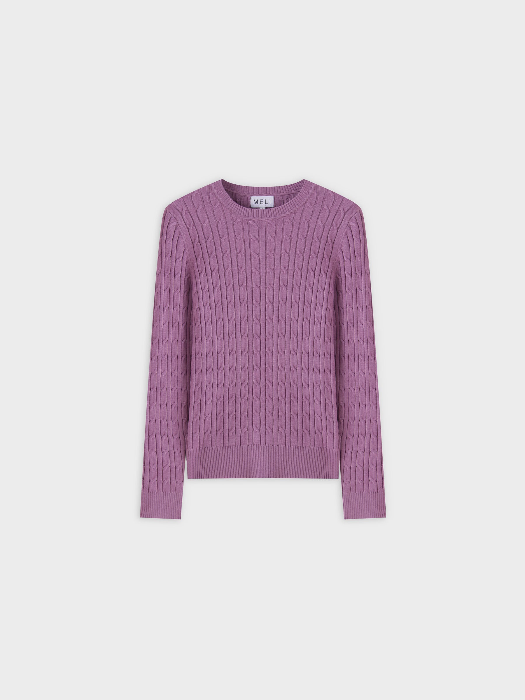 Knit Cable Sweater-Lilac