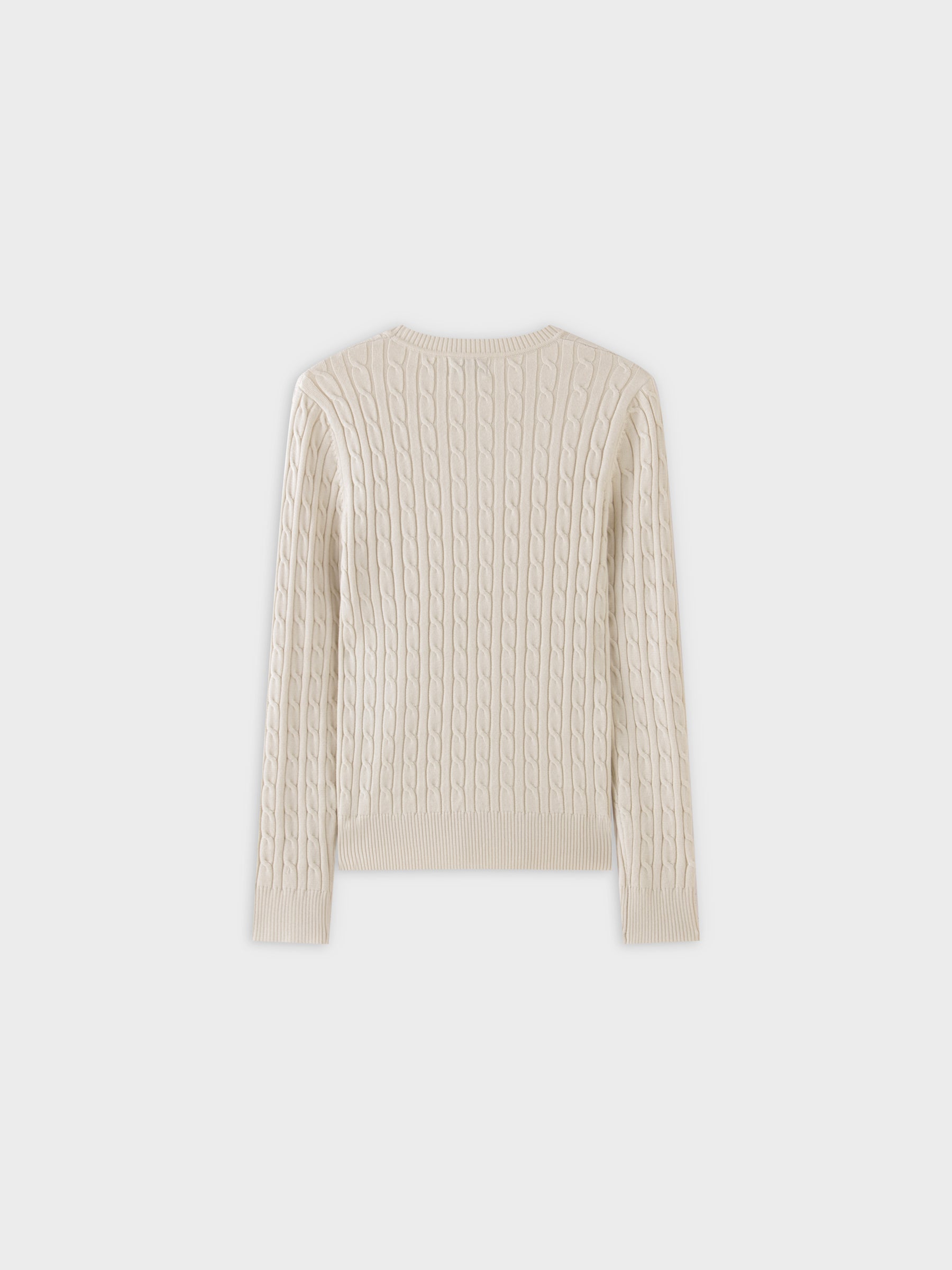 Knit Cable Sweater-Cream