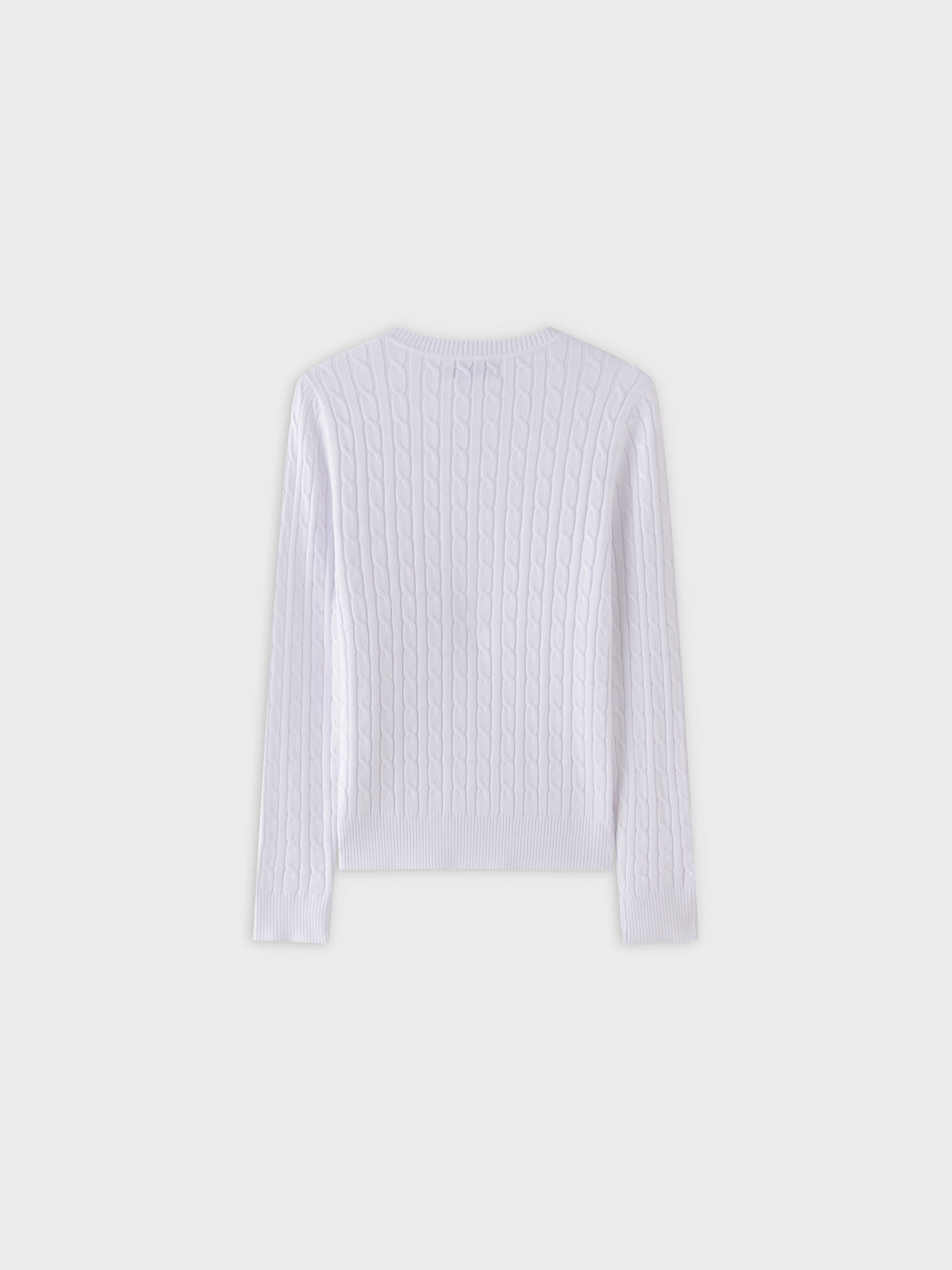 Knit Cable Sweater-White