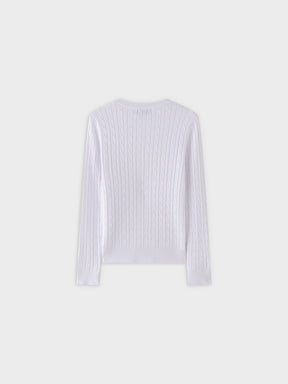 Knit Cable Sweater-White