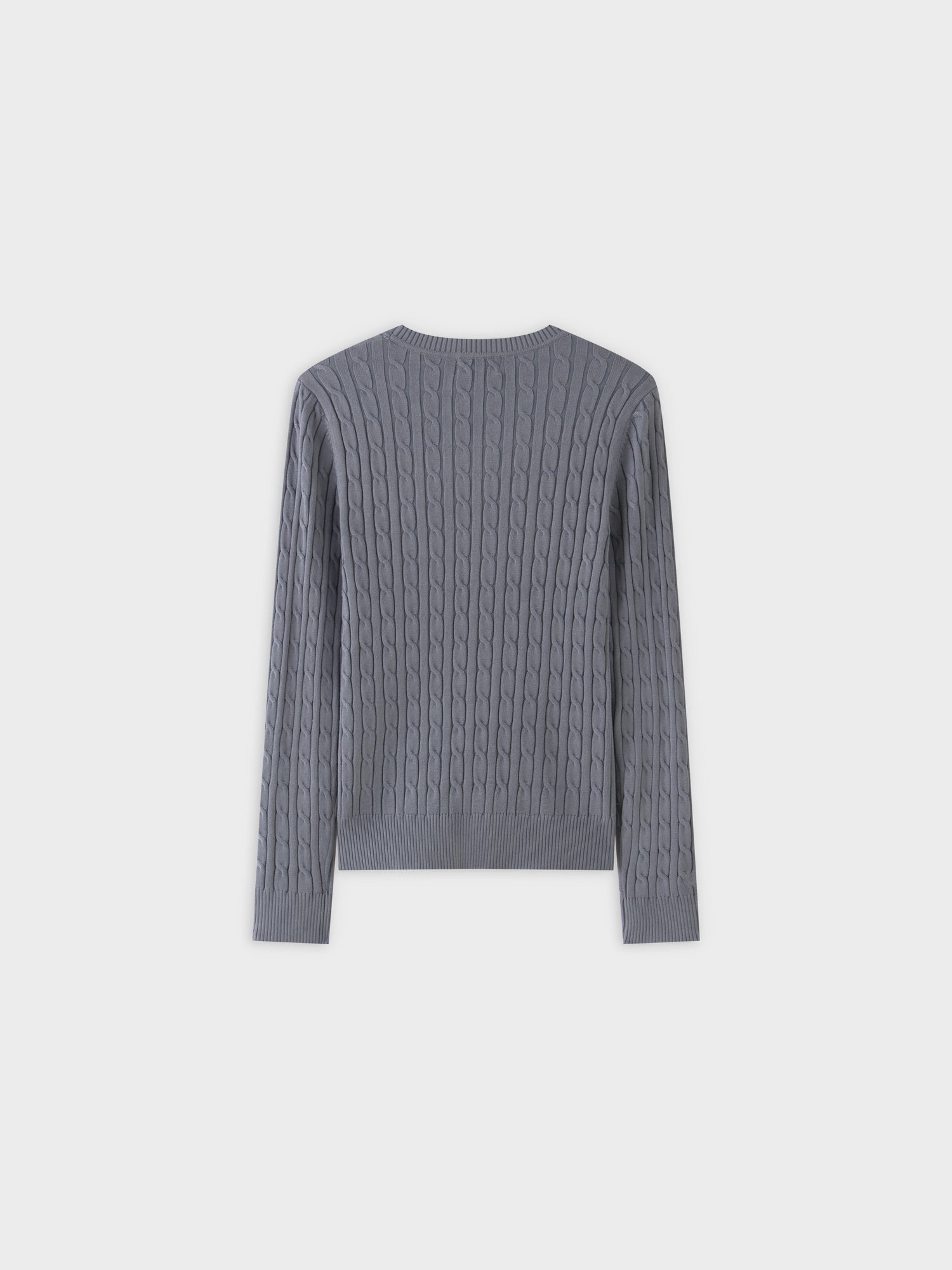 Knit Cable Sweater-Slate Blue