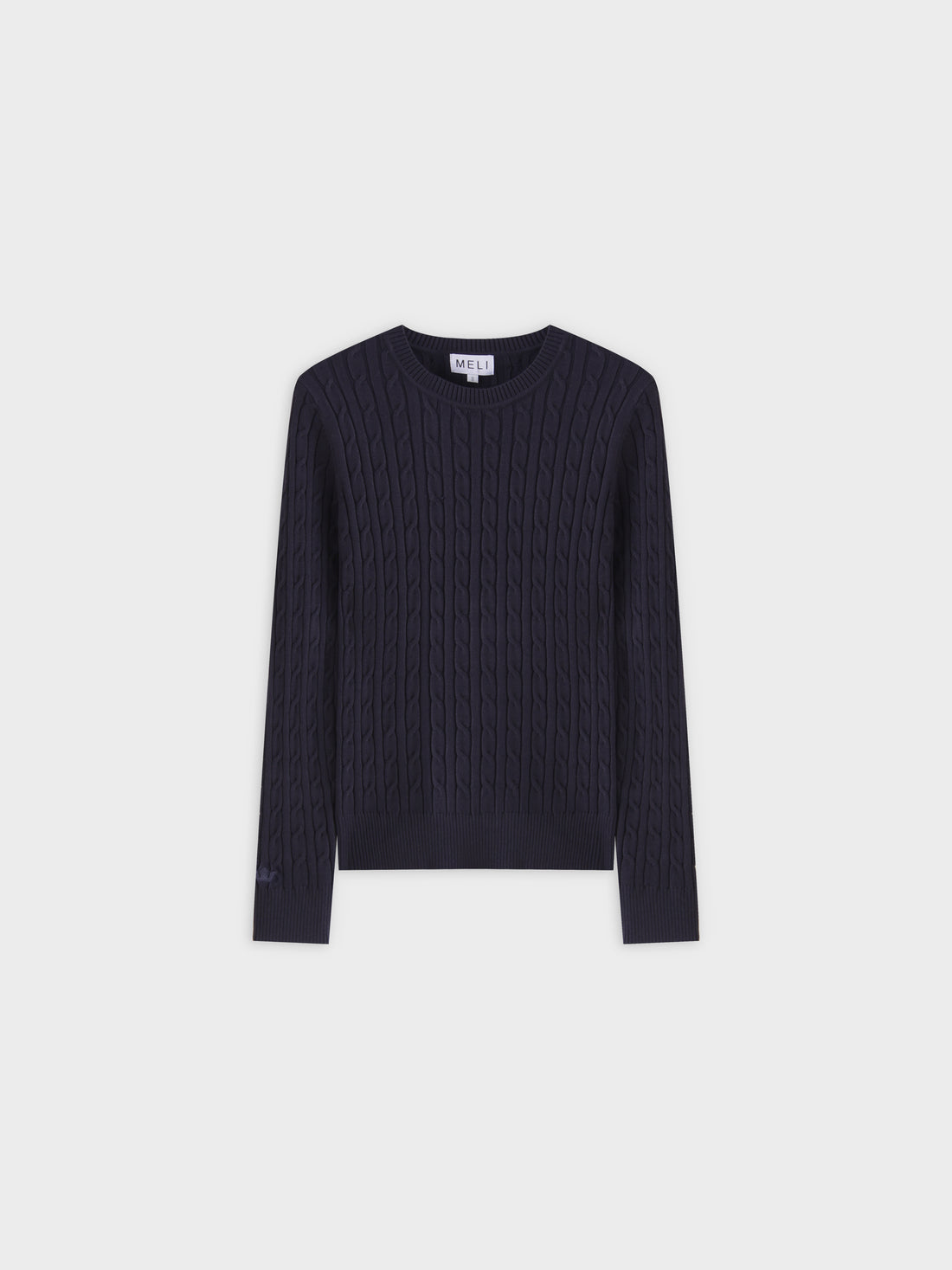 Knit Cable Sweater-Navy