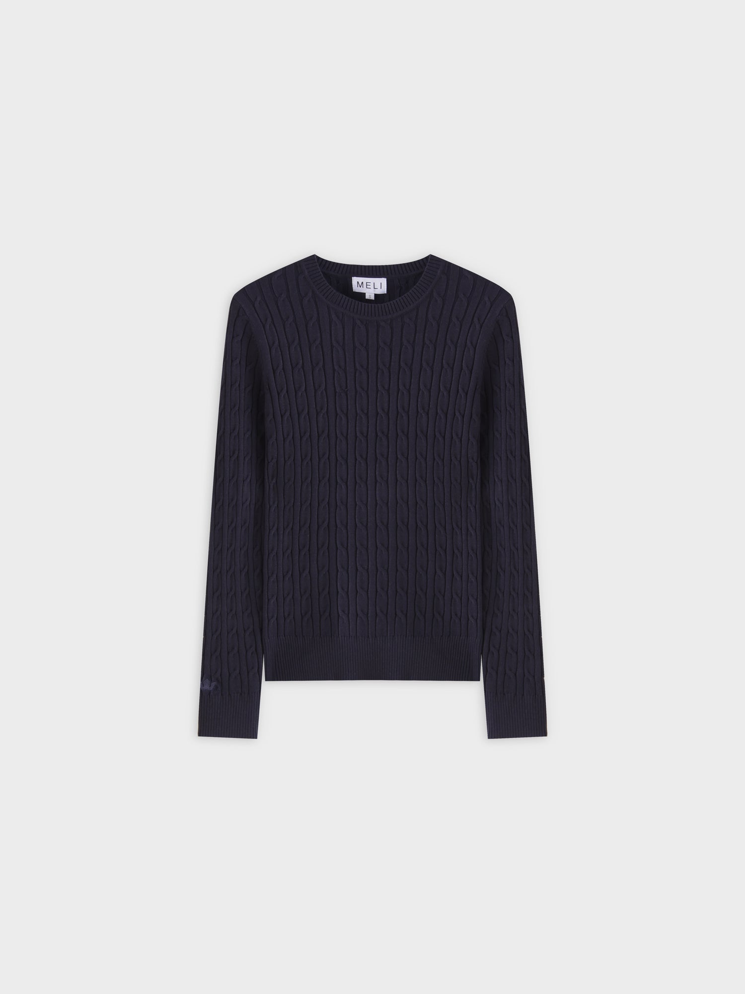 Knit Cable Sweater-Navy