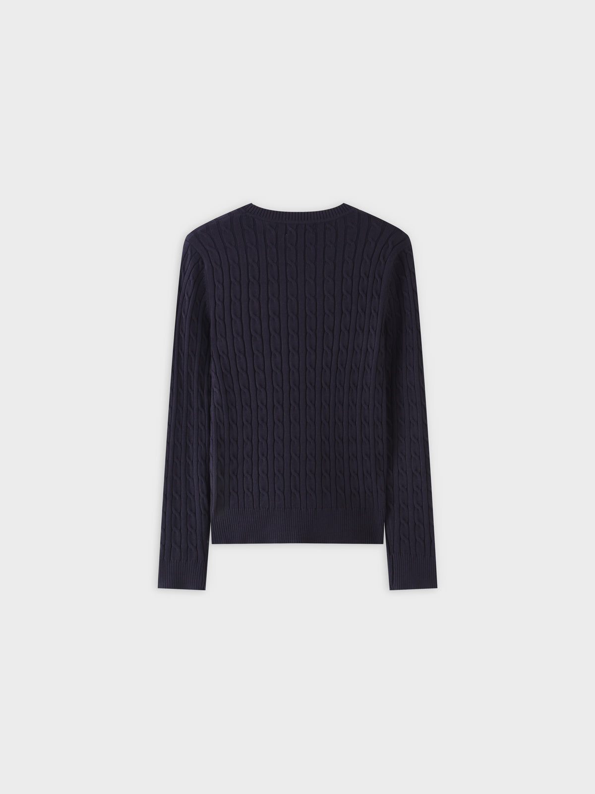 Knit Cable Sweater-Navy