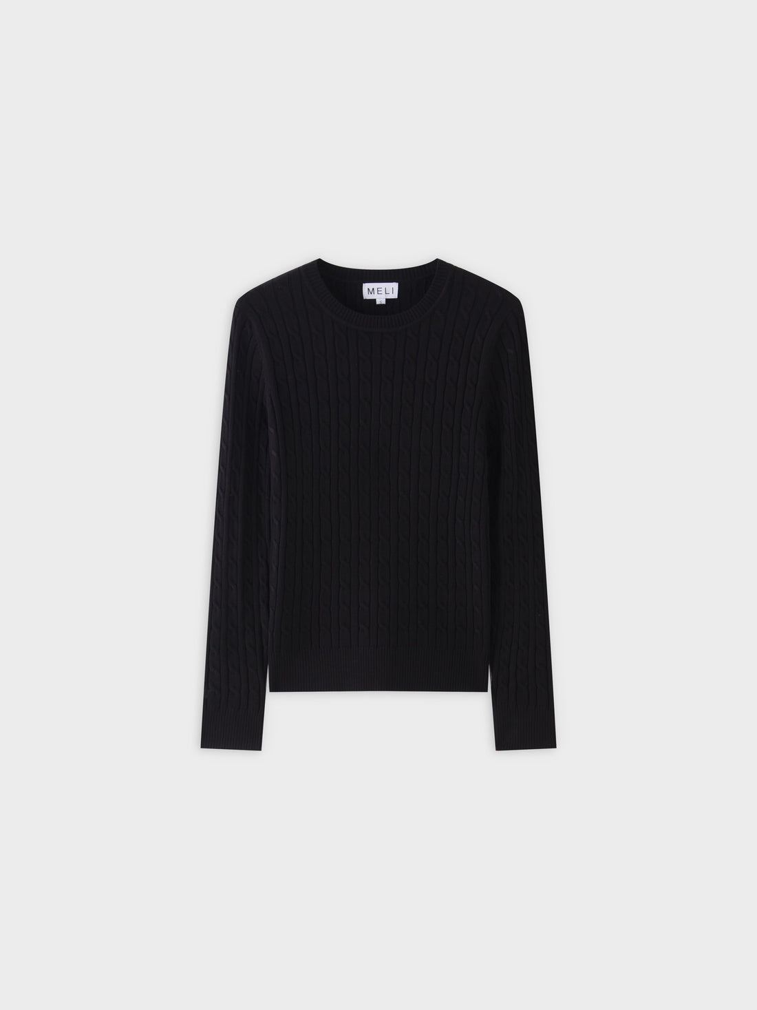Knit Cable Sweater-Black