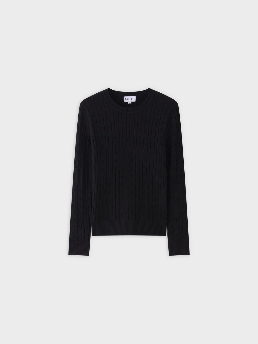 Knit Cable Sweater-Black