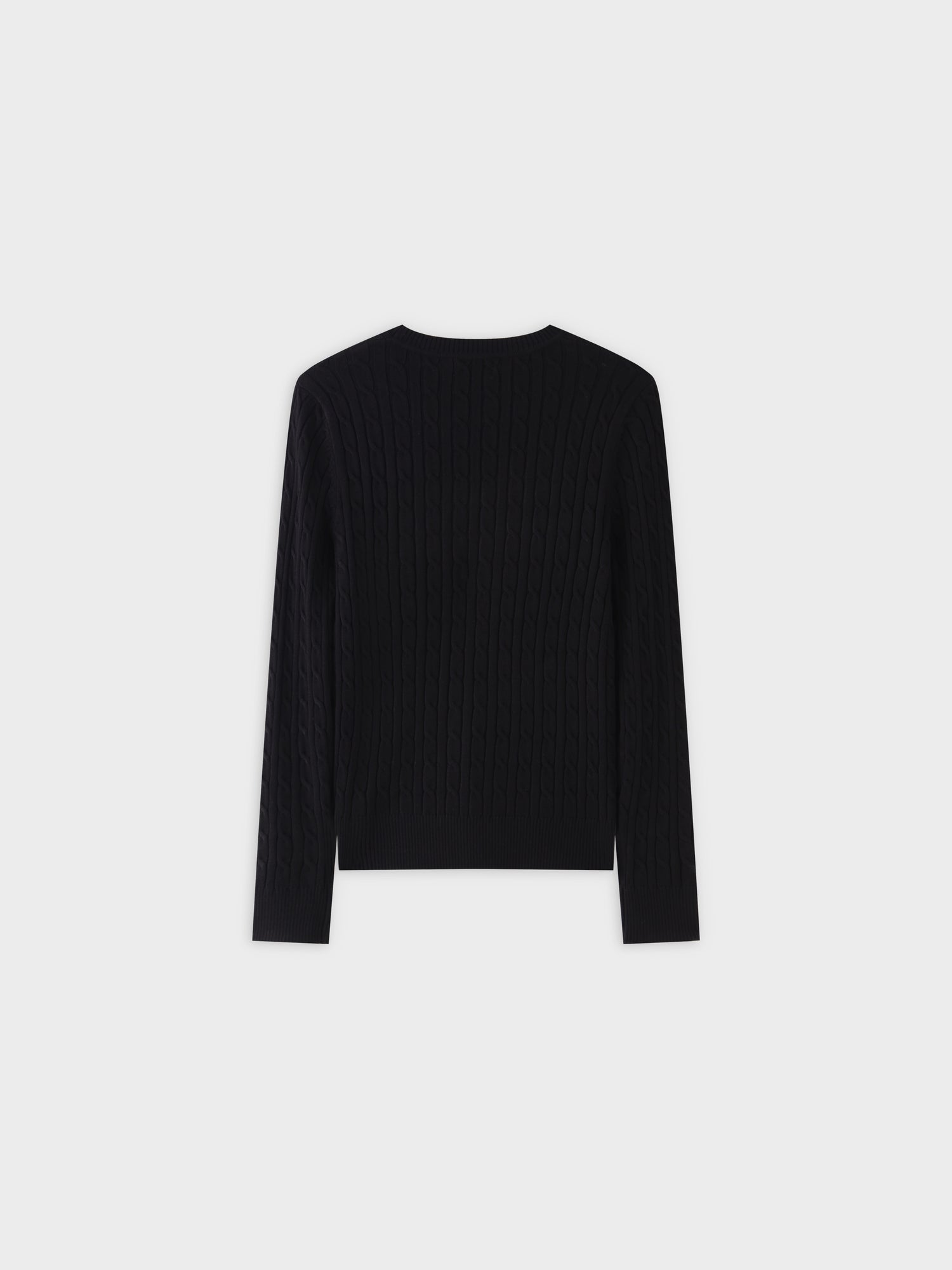 Knit Cable Sweater-Black