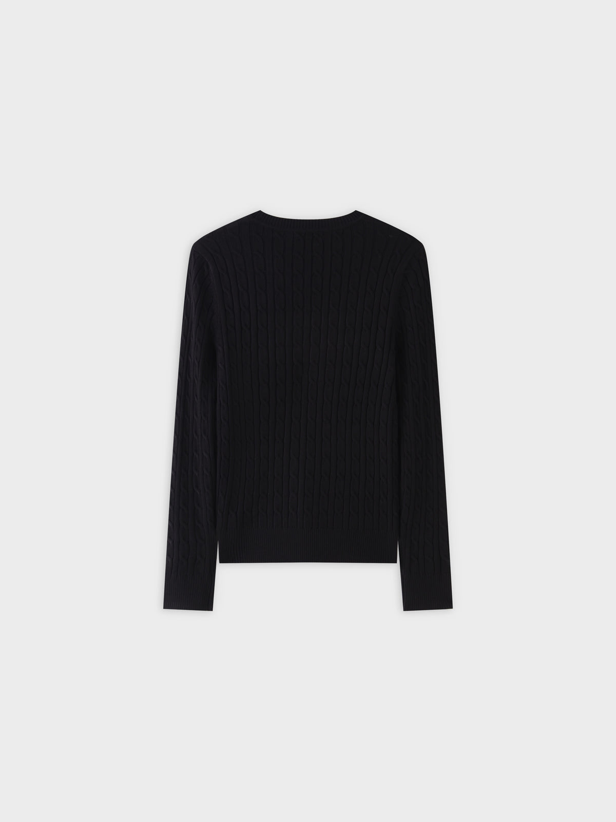Knit Cable Sweater-Black