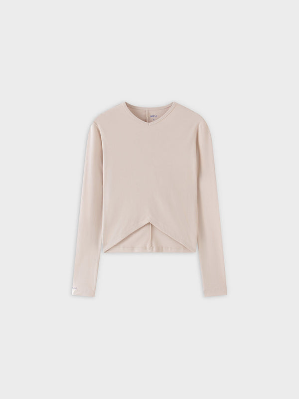 V Bottom T-Shirt-Tan
