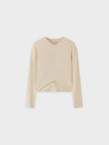 V Bottom T-Shirt-Cream