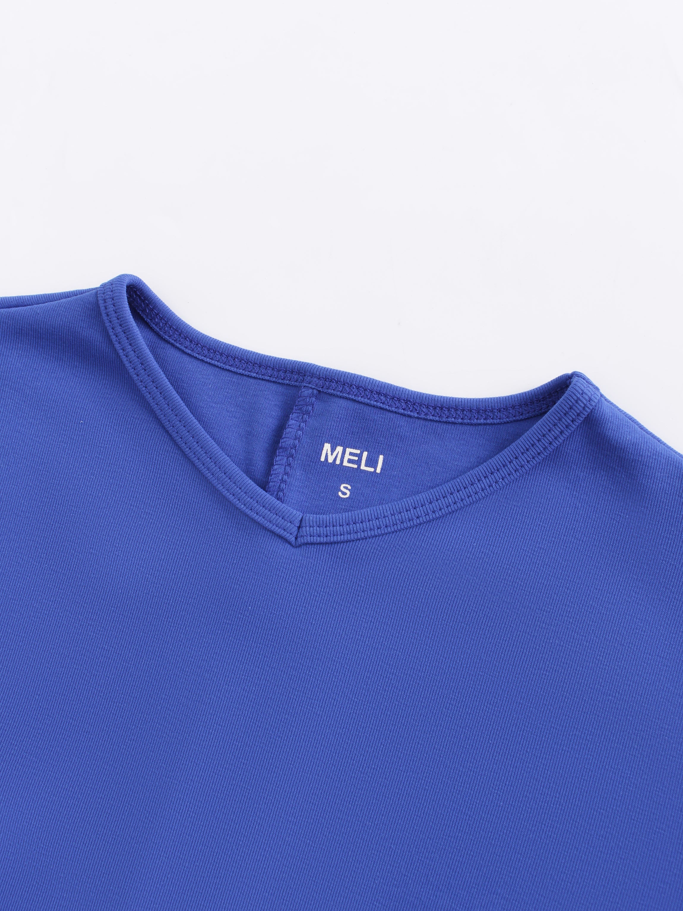 V Bottom T-Shirt-Cobalt Blue