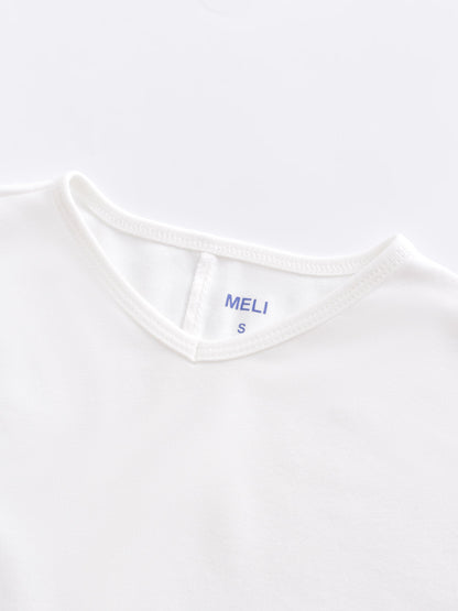 V Bottom T-Shirt-White
