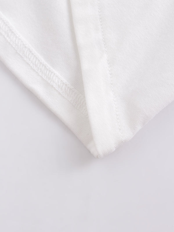 V Bottom T-Shirt-White