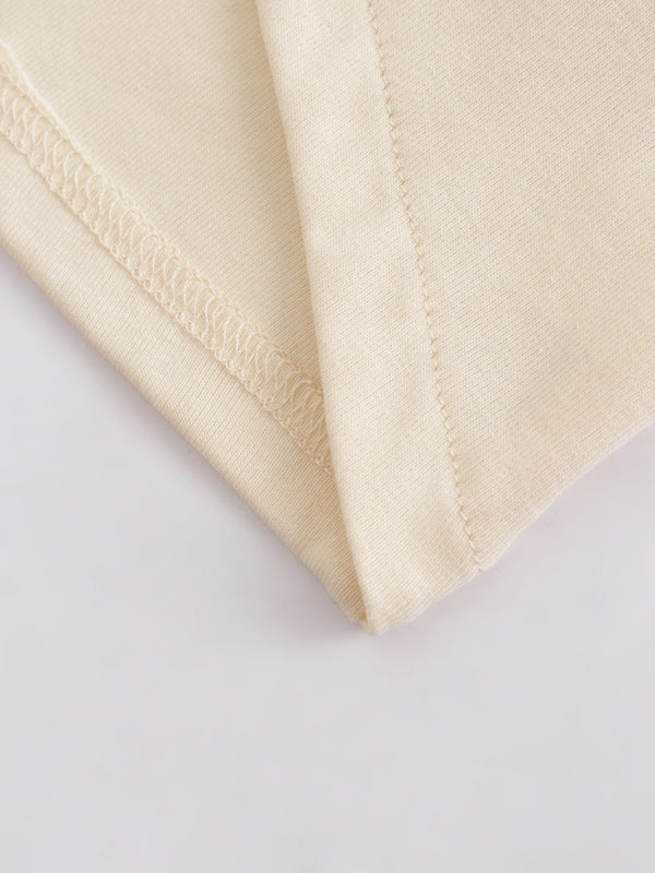 V Bottom T-Shirt-Cream