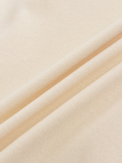 V Bottom T-Shirt-Cream