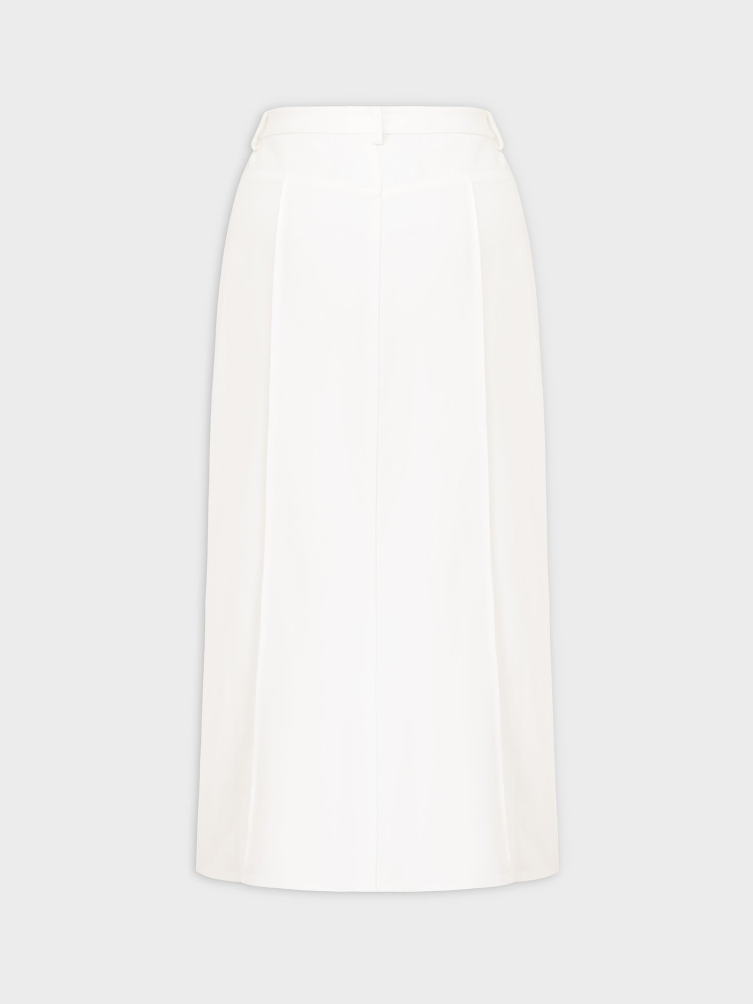 Denim Seamed Skirt-White