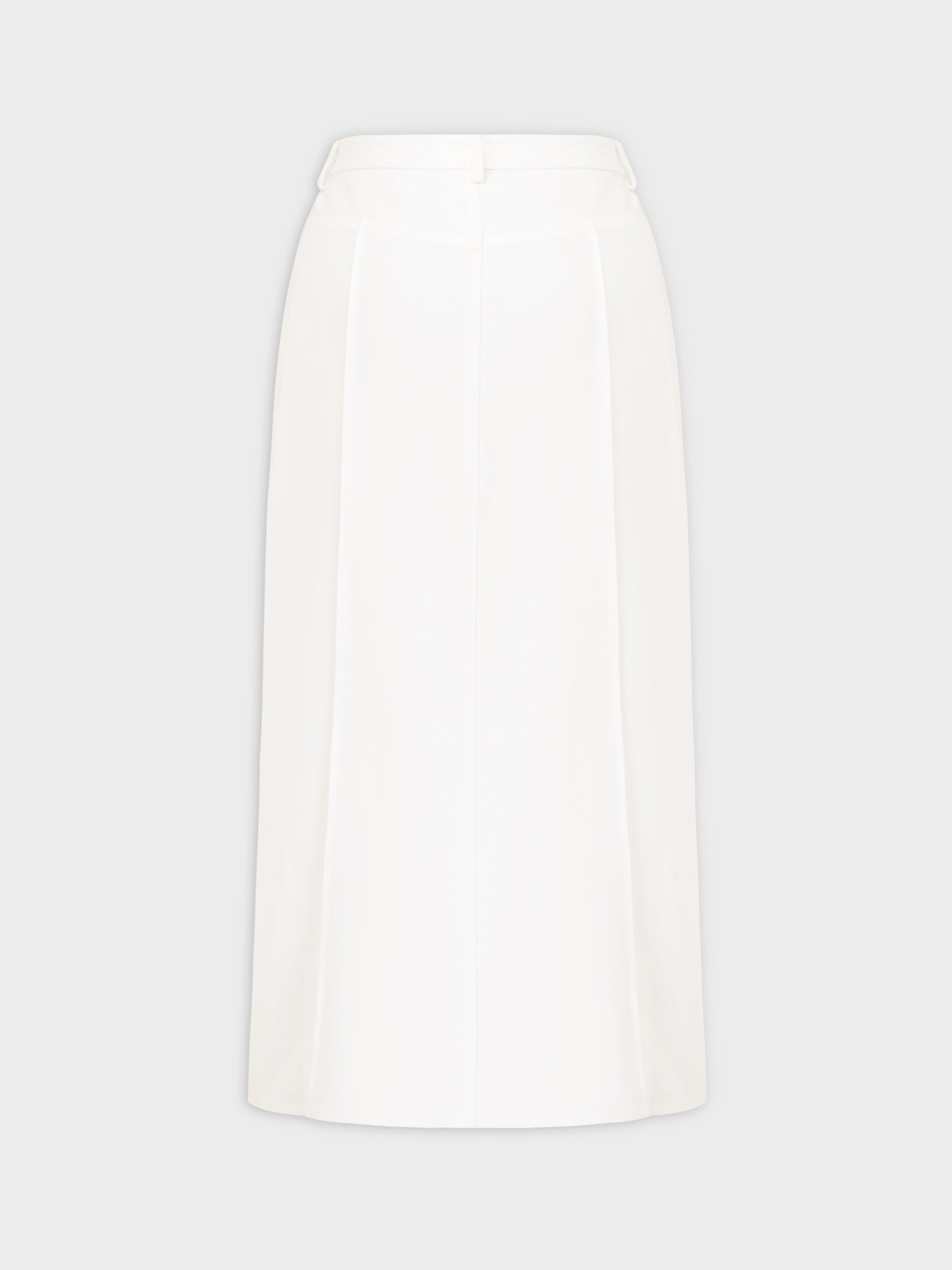 Denim Seamed Skirt-White