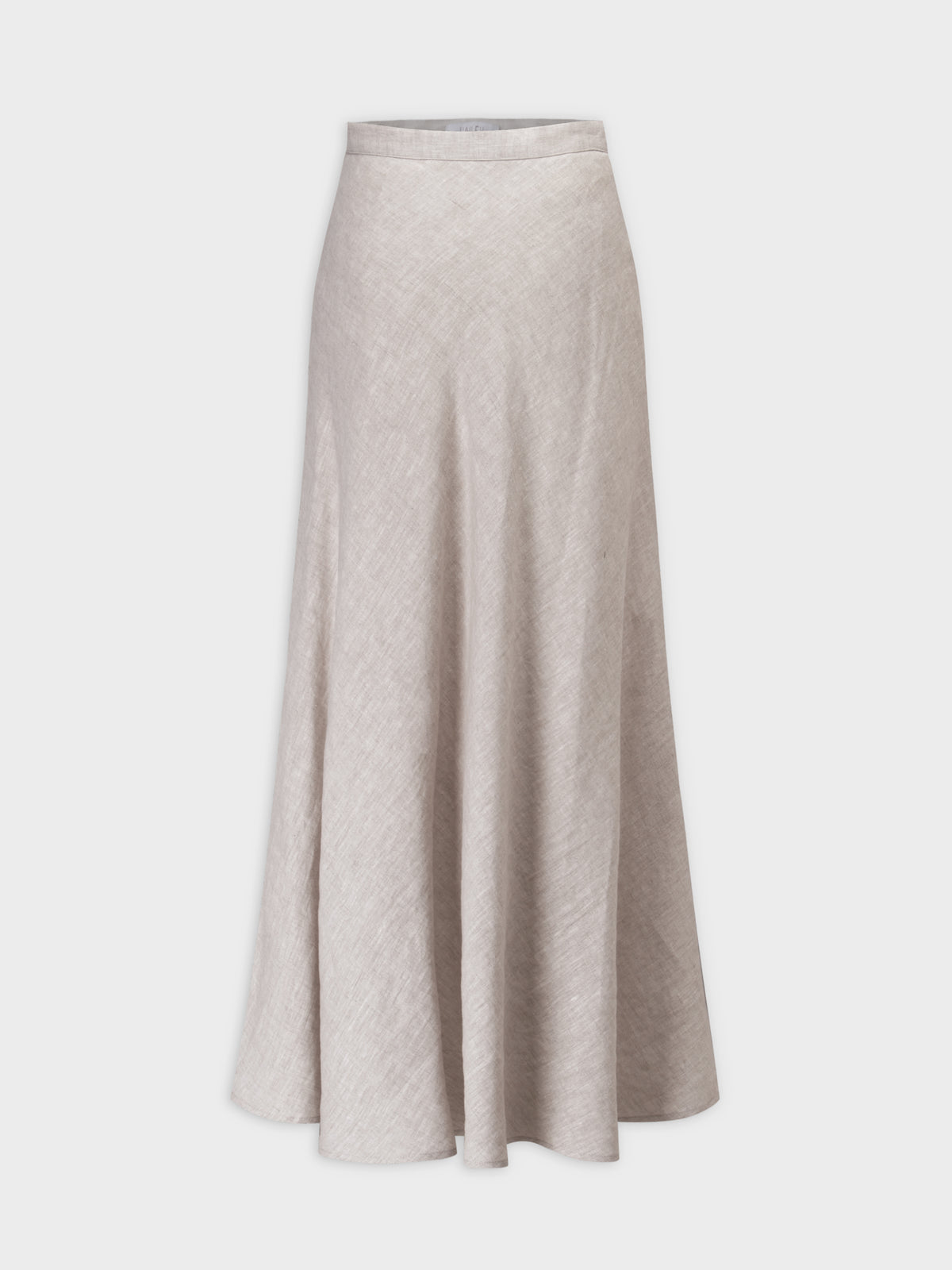 Linen Blend A-Line Skirt-Cream