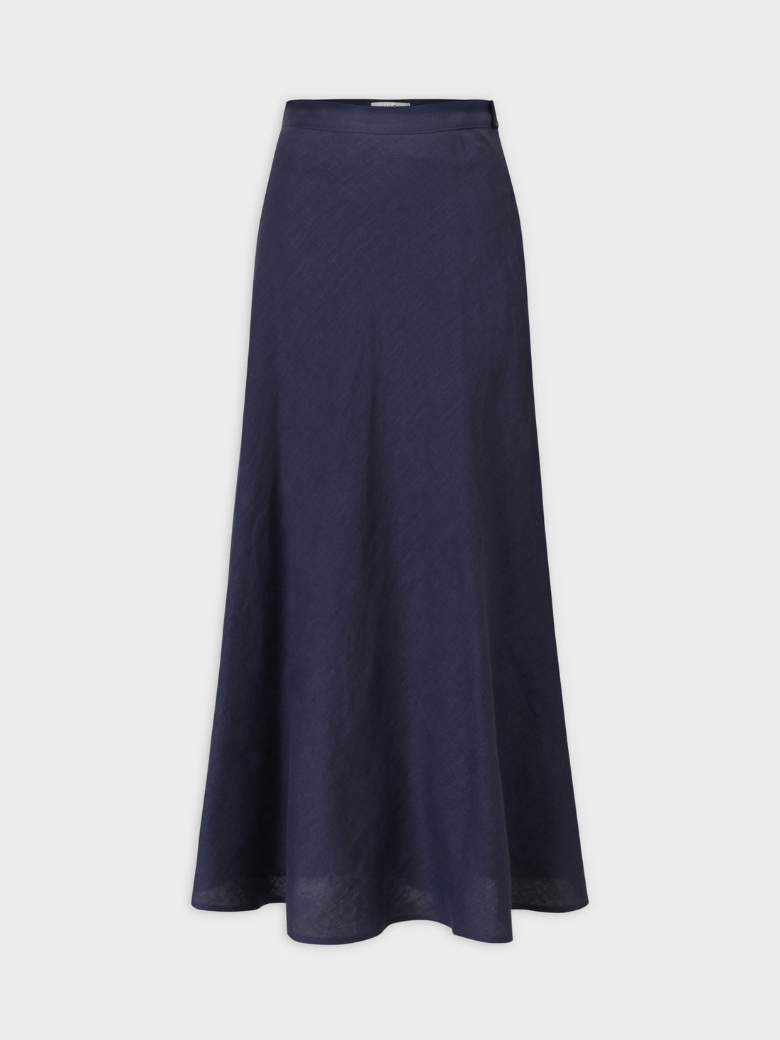 Linen Blend A-Line Skirt-Navy