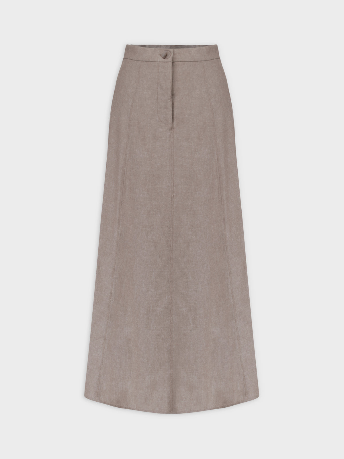 A-Line Seamed Skirt-Tan Tweed