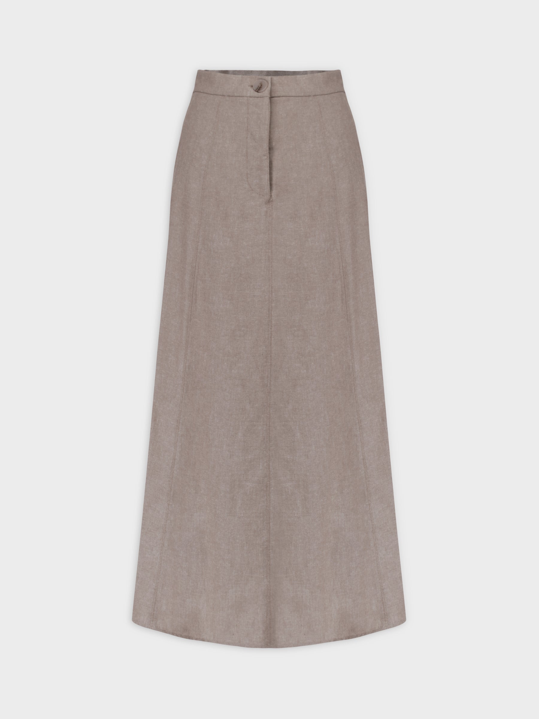 Pattern A-Line Seamed Skirt-Tan Tweed