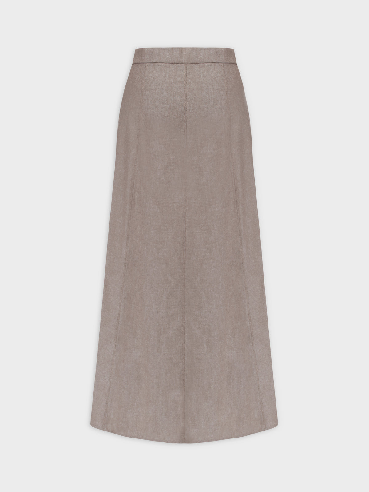 A-Line Seamed Skirt-Tan Tweed