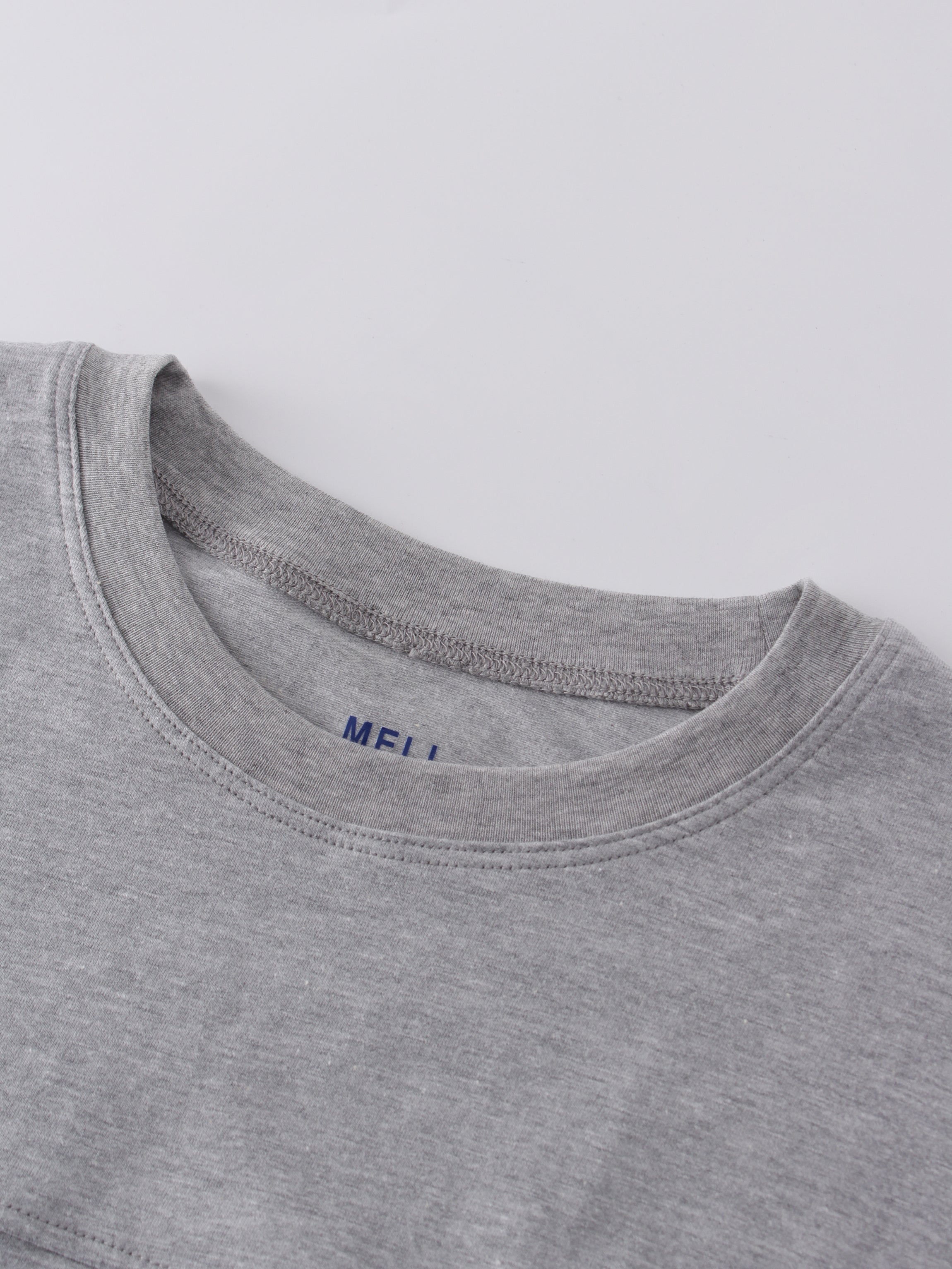 Pocket Tab Tee-Grey/White