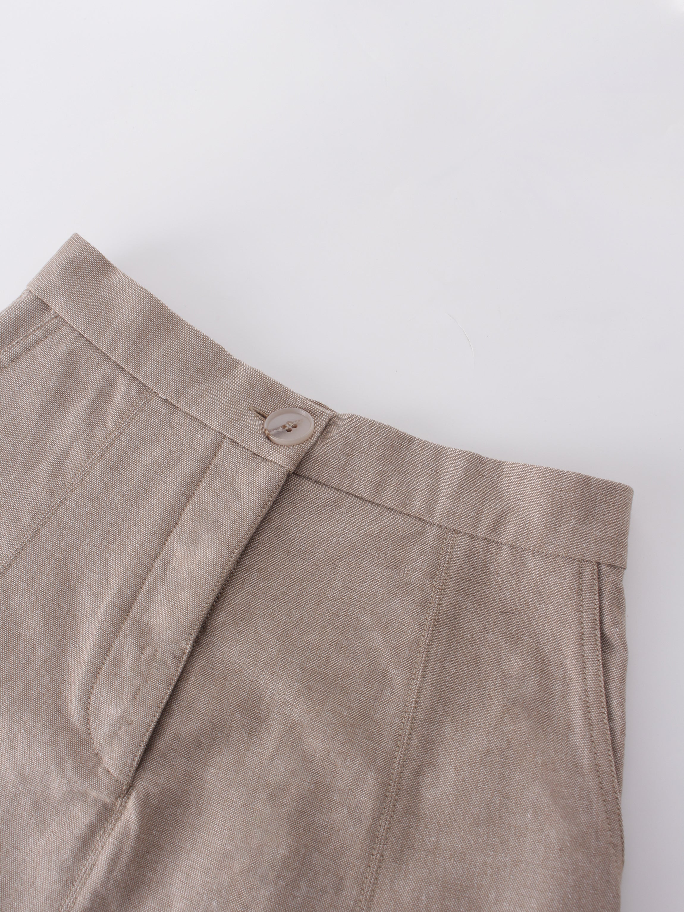 Pattern A-Line Seamed Skirt-Tan Tweed