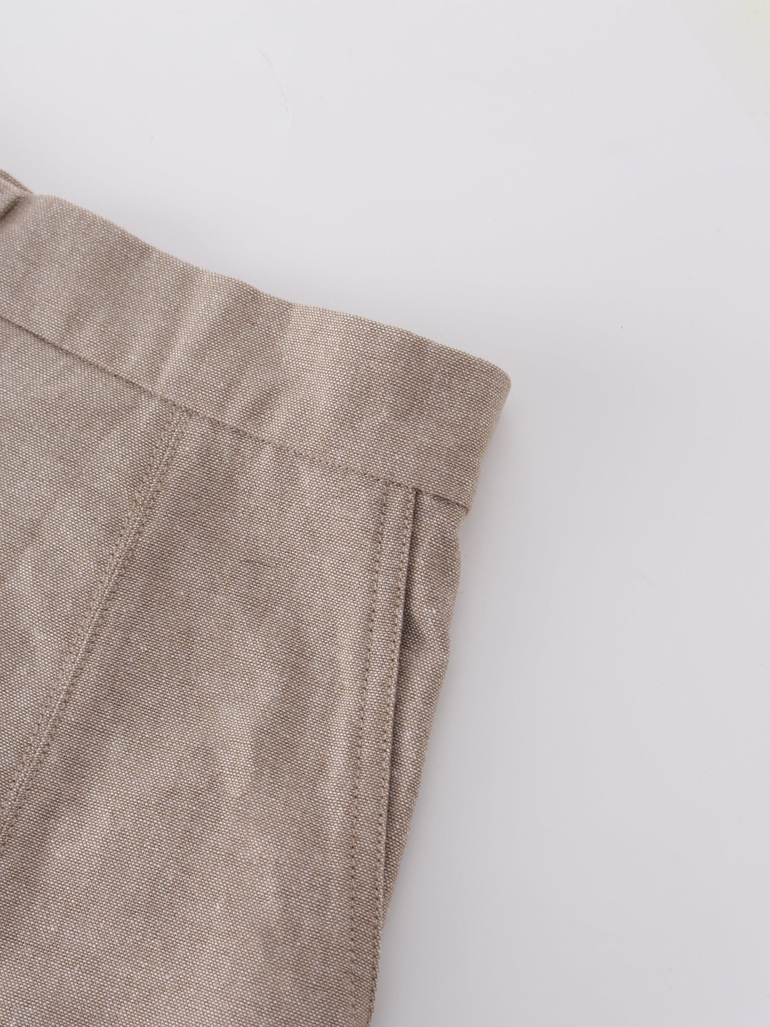 Pattern A-Line Seamed Skirt-Tan Tweed