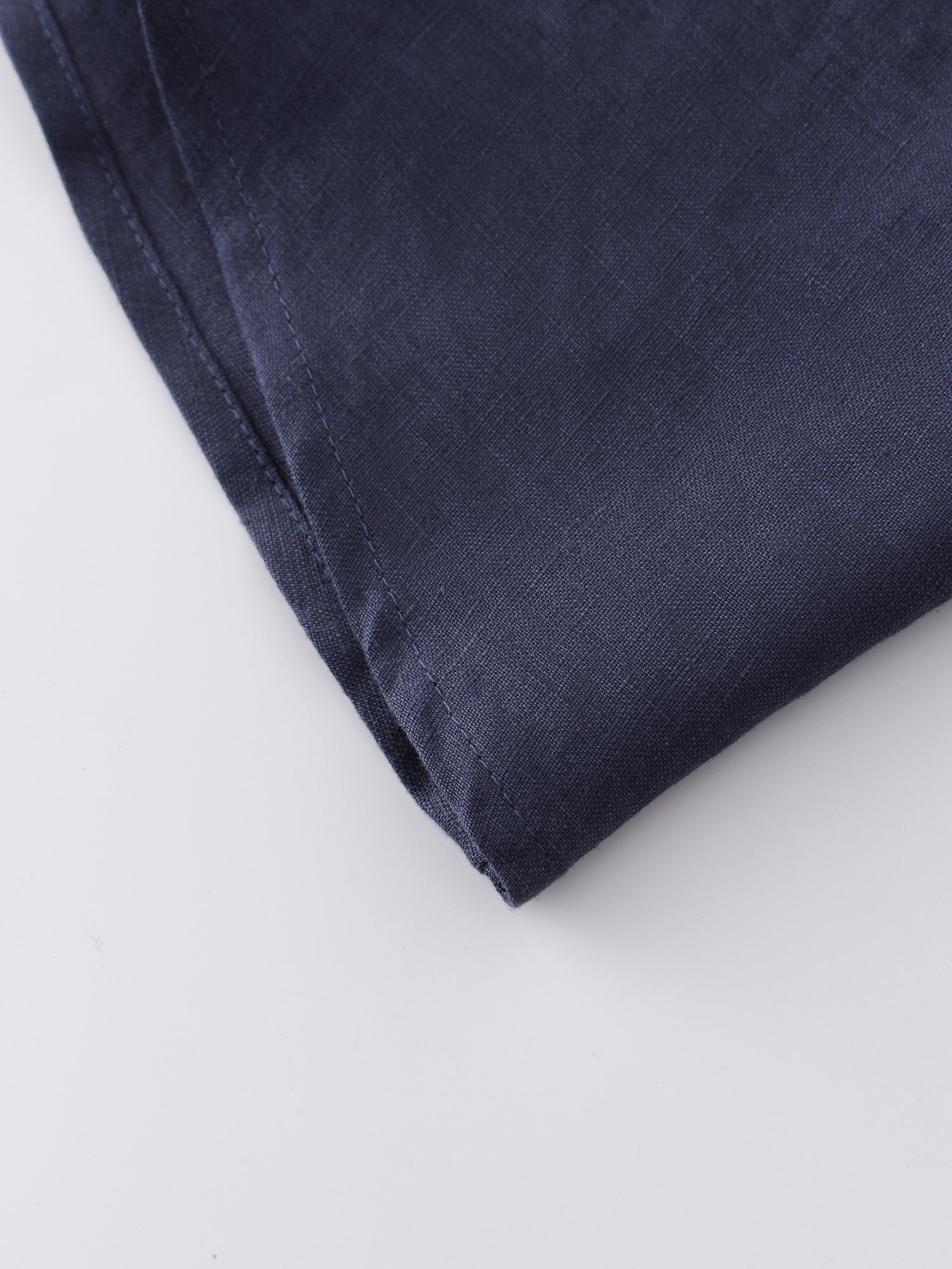 Linen Blend A-Line Skirt-Navy