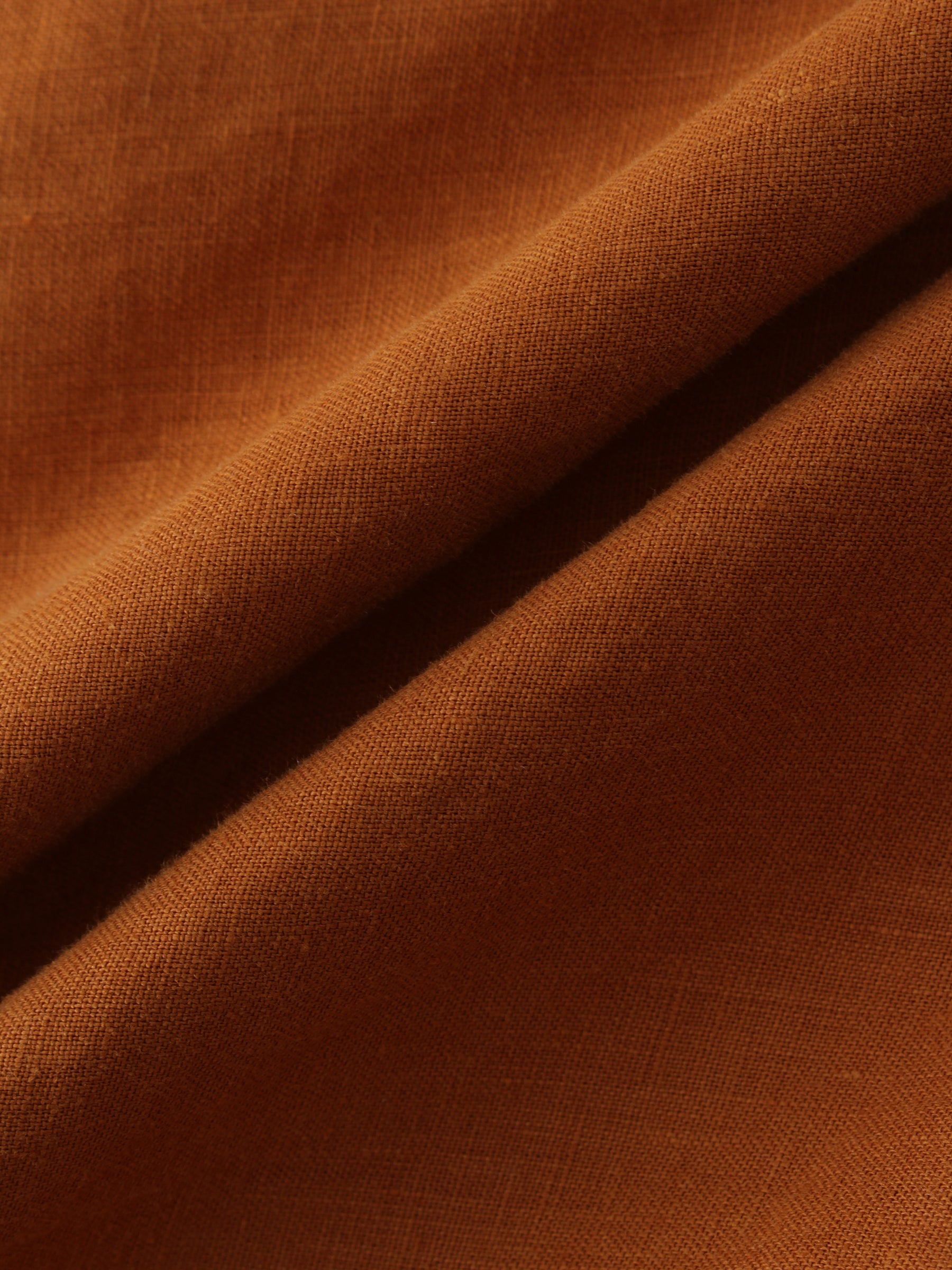 Linen Blend A-Line Skirt-Brown