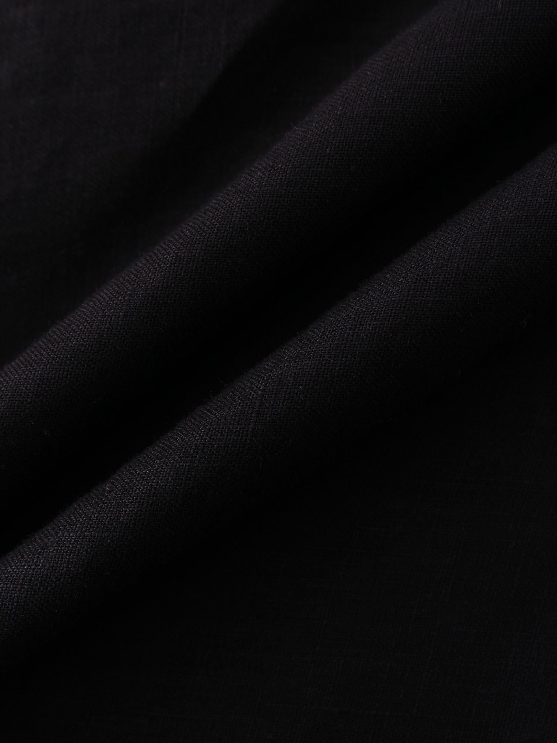 Linen Blend A-Line Skirt-Black