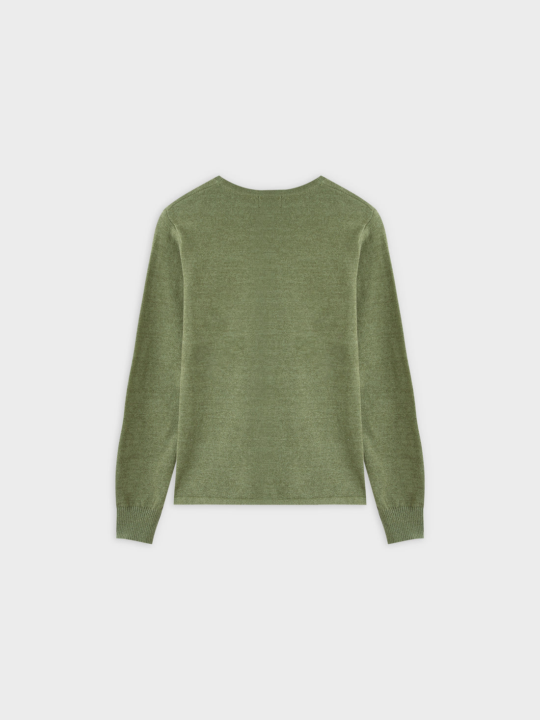 Thin Knit Crew Sweater-Heathered Green