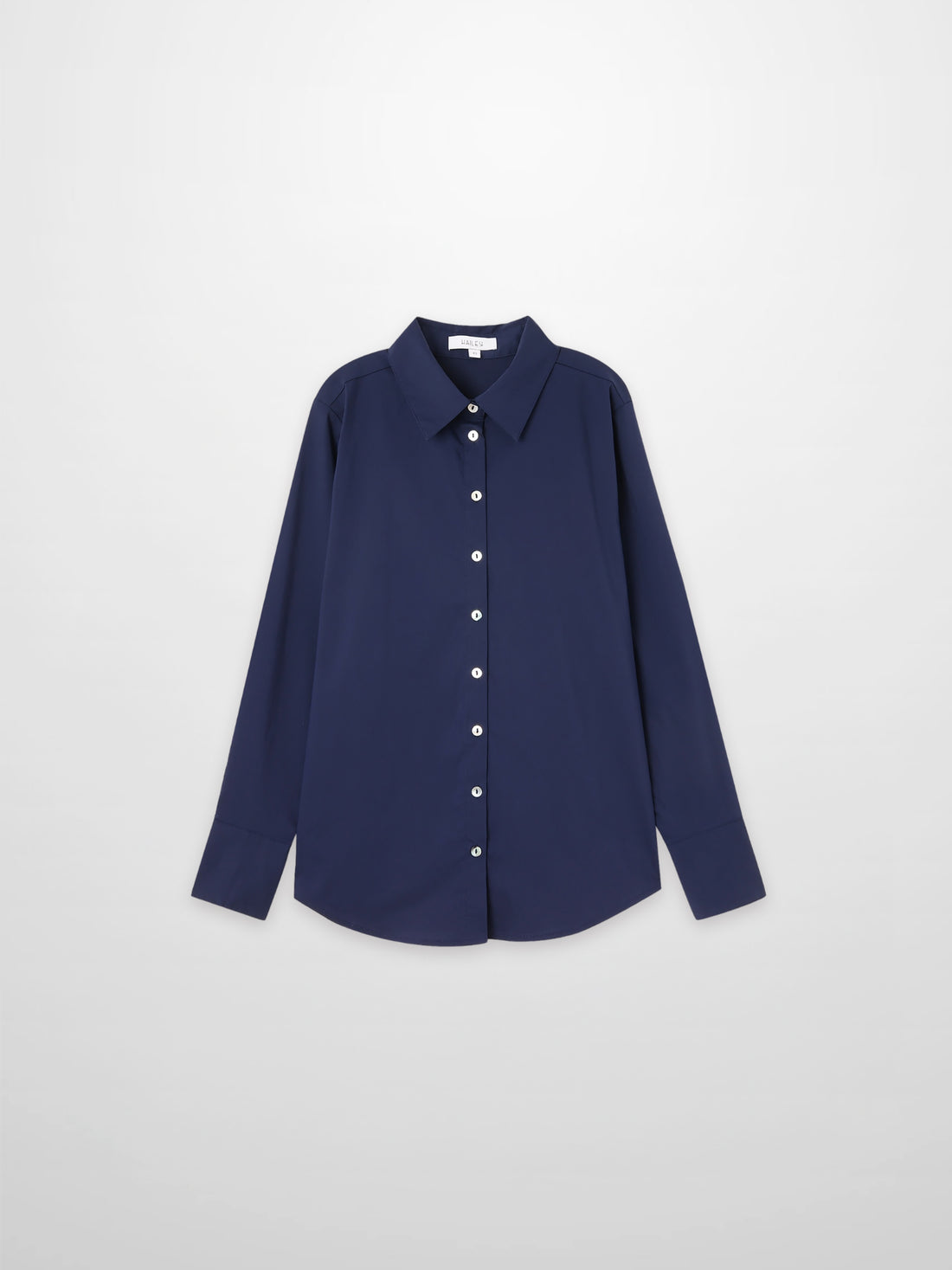 Cotton Button Down Blouse-Navy