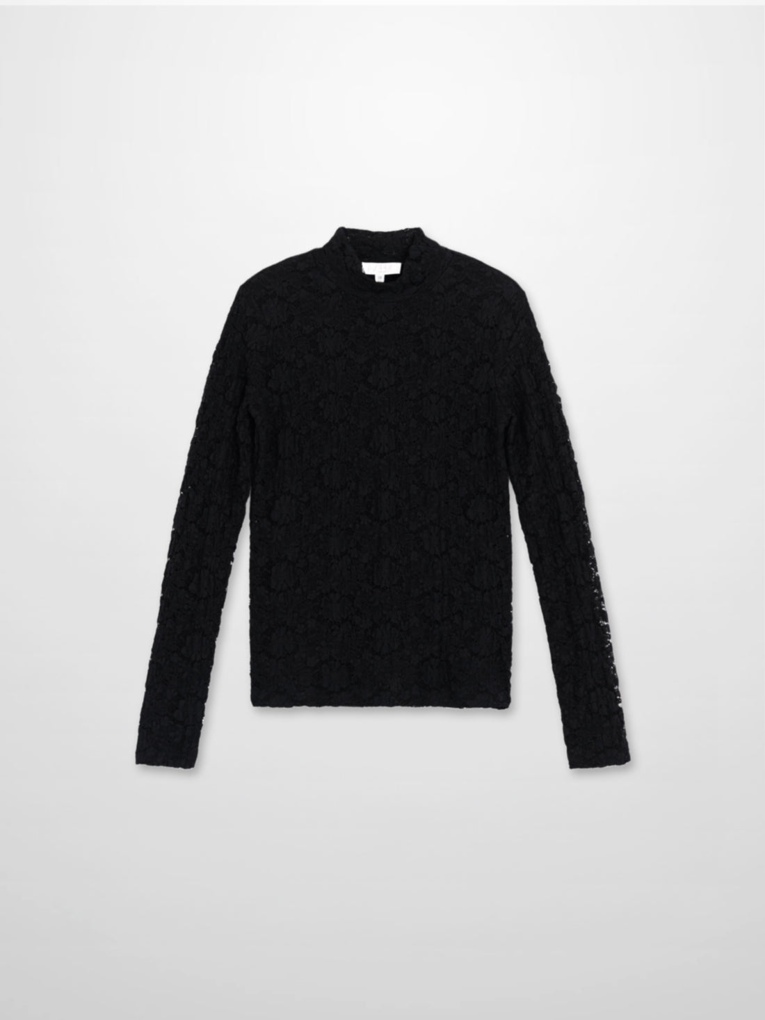 Lace Mock Neck Turtleneck-Black