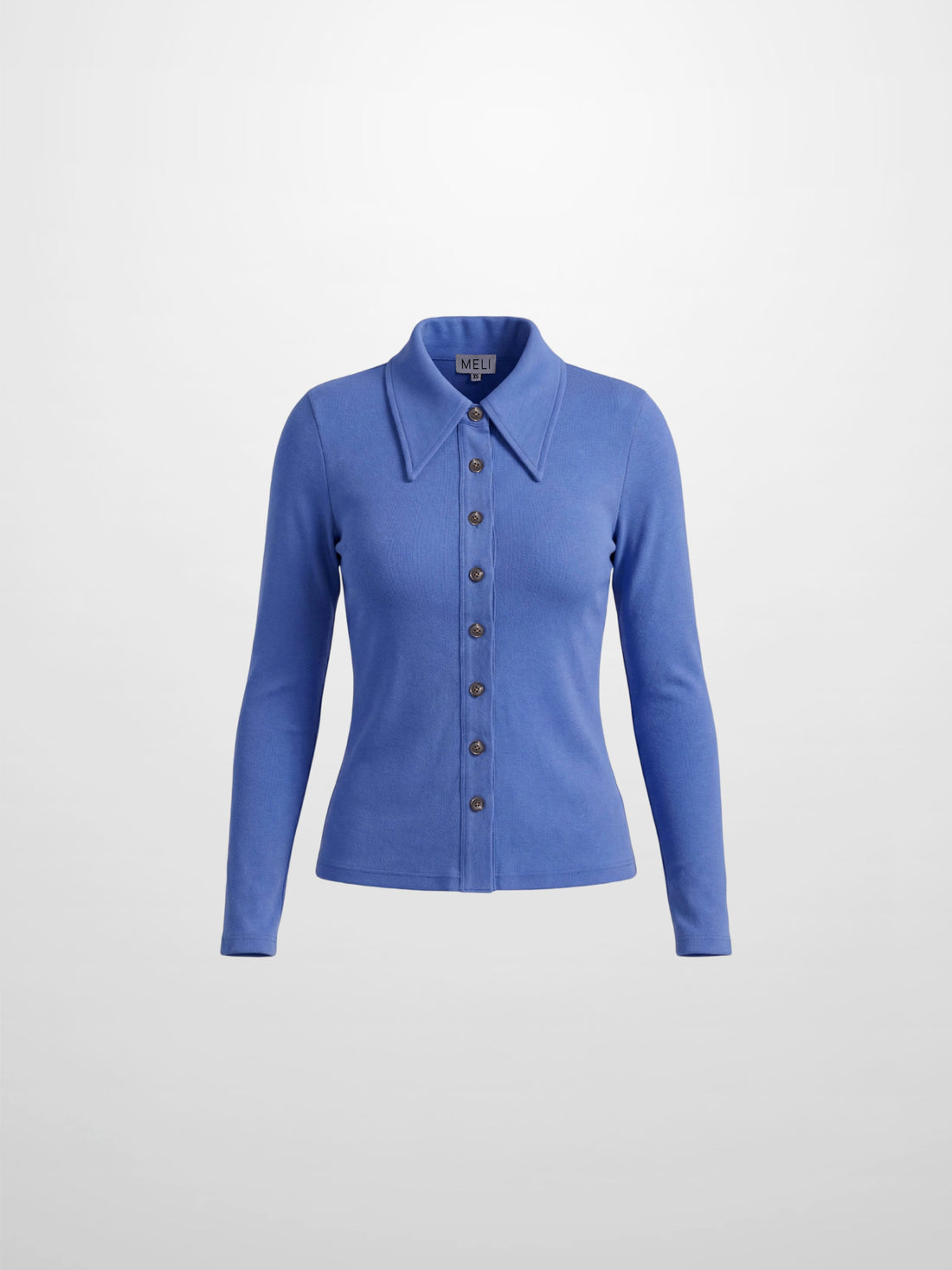 Ribbed Button Down Shirt-Blue